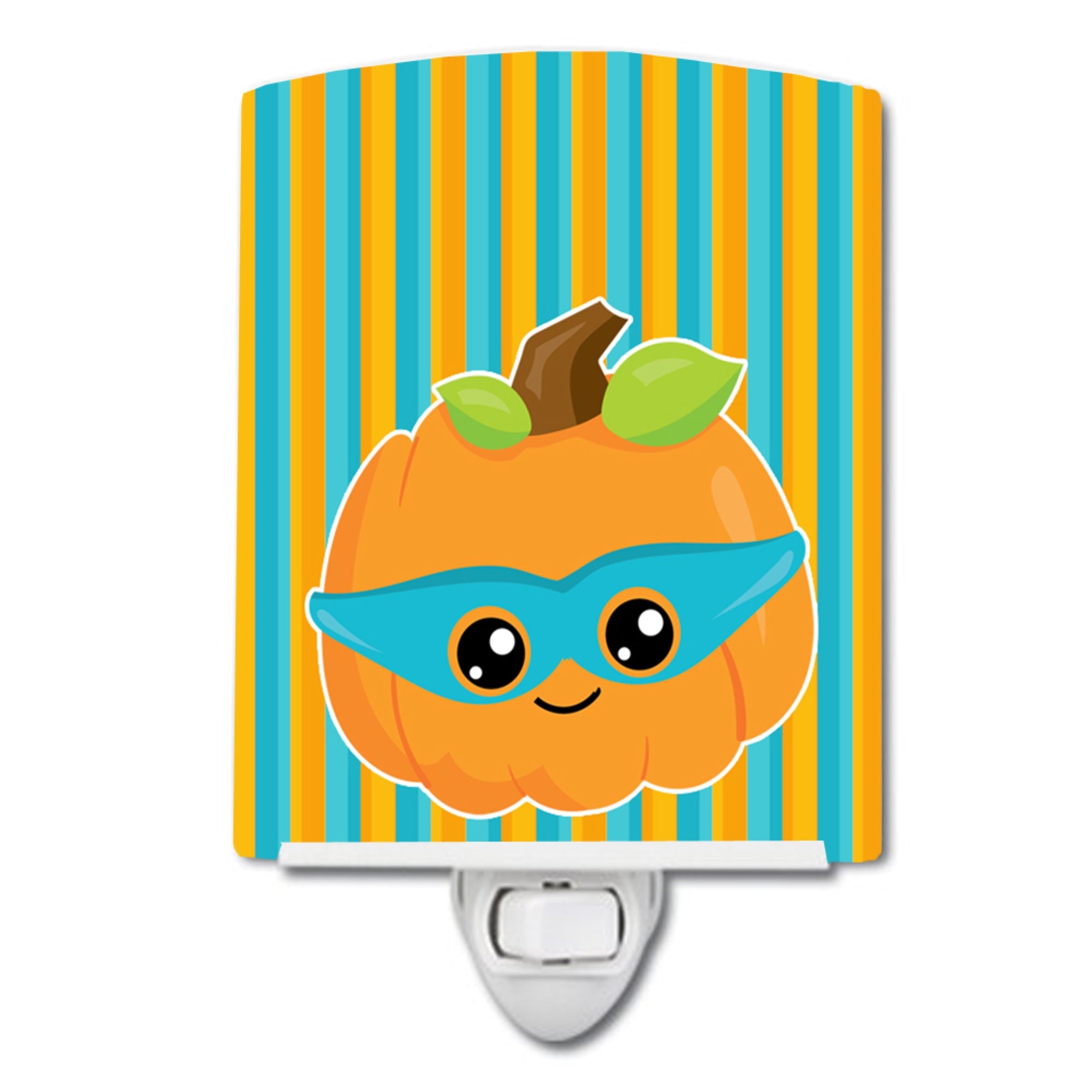  inchCarolines Treasures Halloween Pumpkin Ceramic Night Light, Superhero, Multicolor, 6 inch inch x 4 inch inch inch