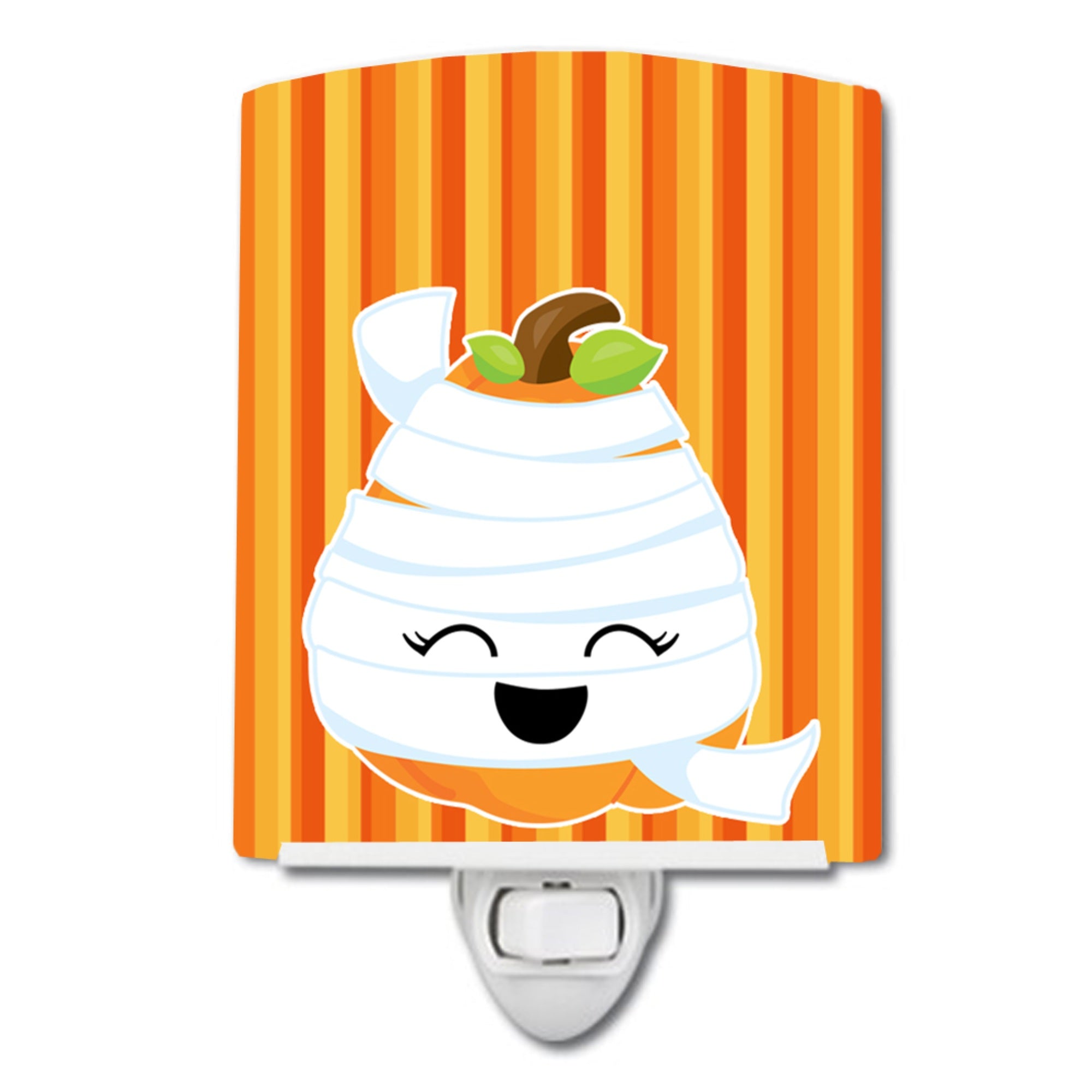  inchCarolines Treasures Halloween Pumpkin Ceramic Night Light, Mummy, Orange, 6 inch inch x 4 inch inch inch