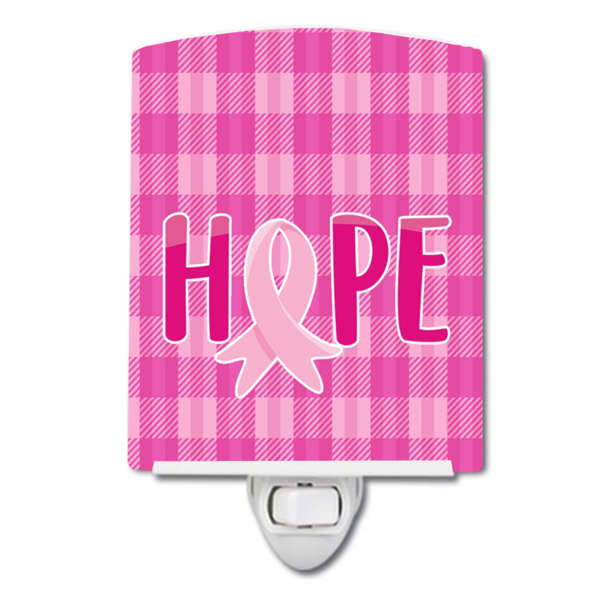  inchCarolines Treasures Breast Cancer Awareness Ribb Ceramic Night Light, Hope, Pink, 6 inch inch x 4 inch inch inch