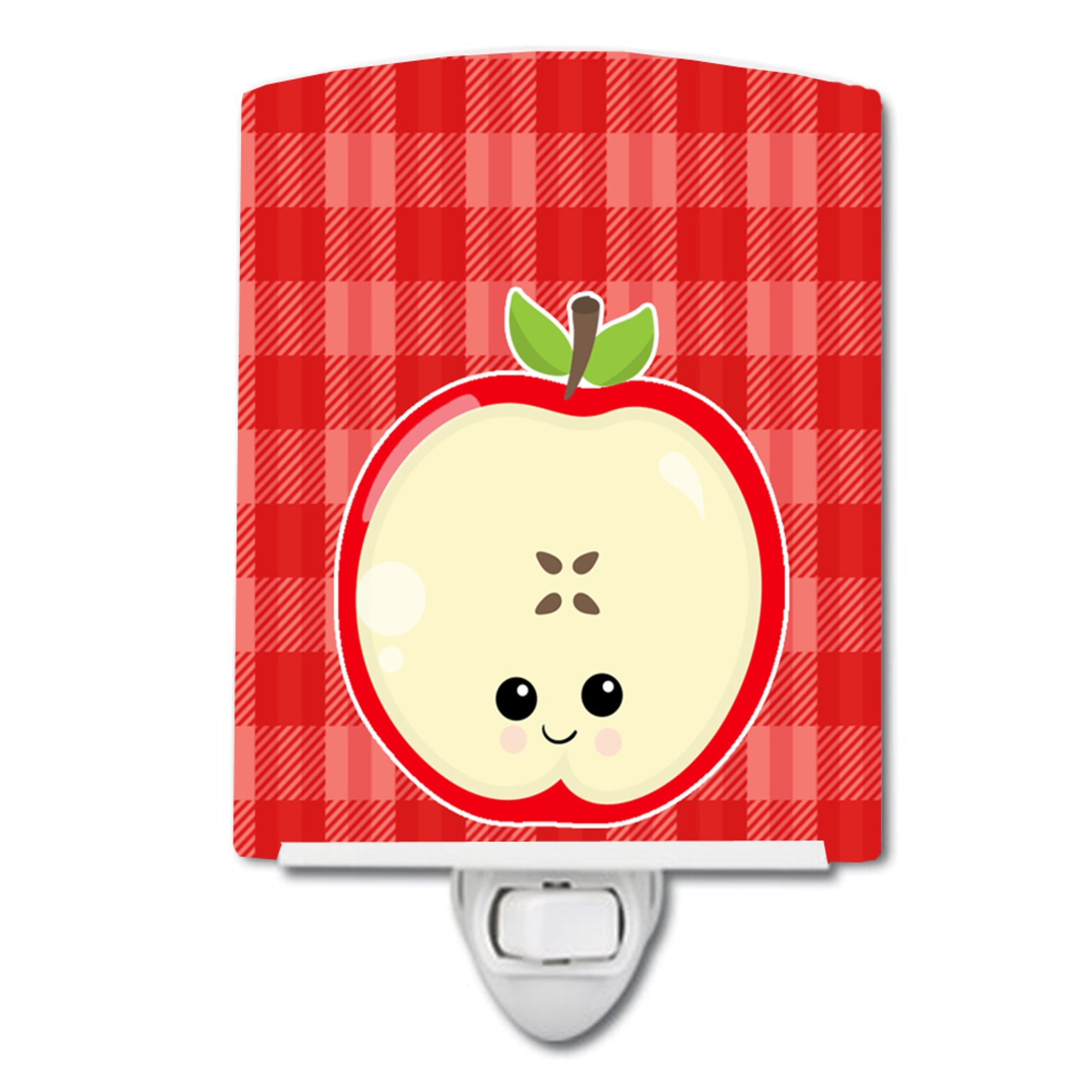  inchCarolines Treasures Ceramic Night Light, Red, Apple Face, 6x4 inch