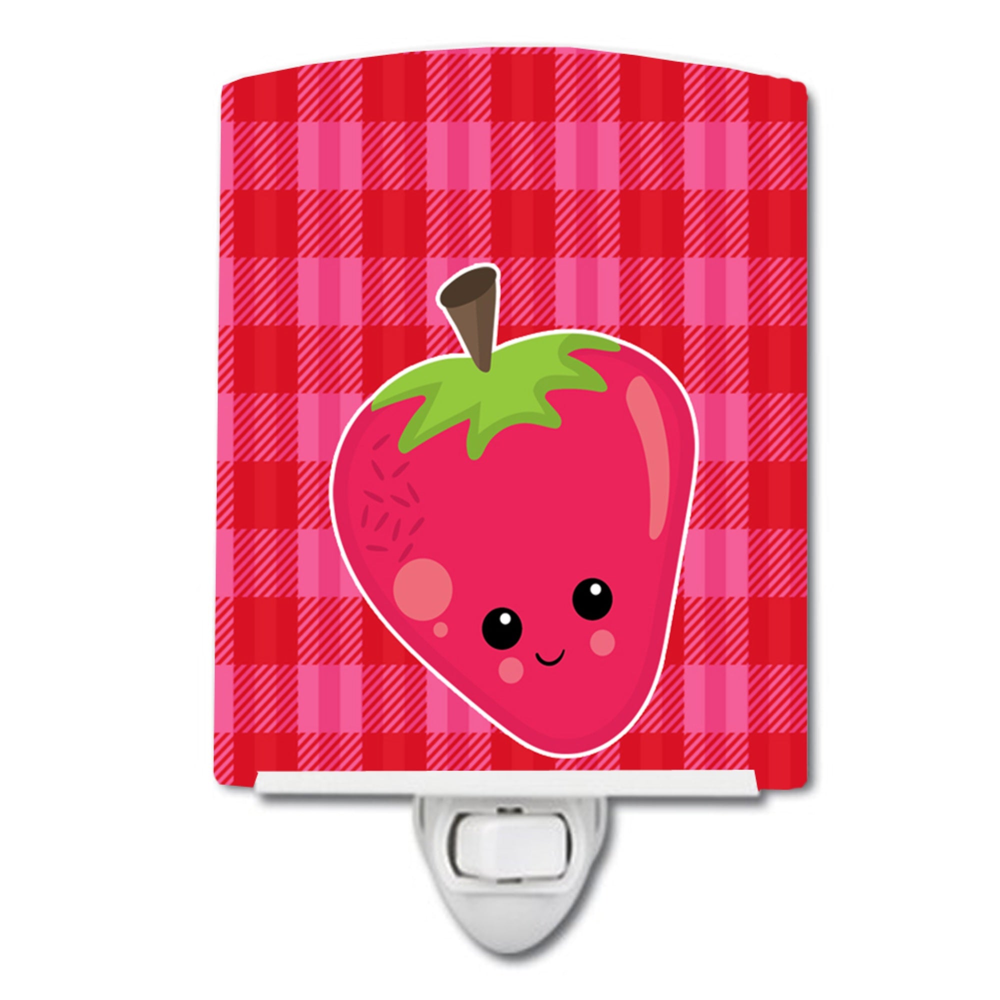  inchCarolines Treasures Strawberry Ceramic Night Light, Face, Pink, 6 inch inch x 4 inch inch inch