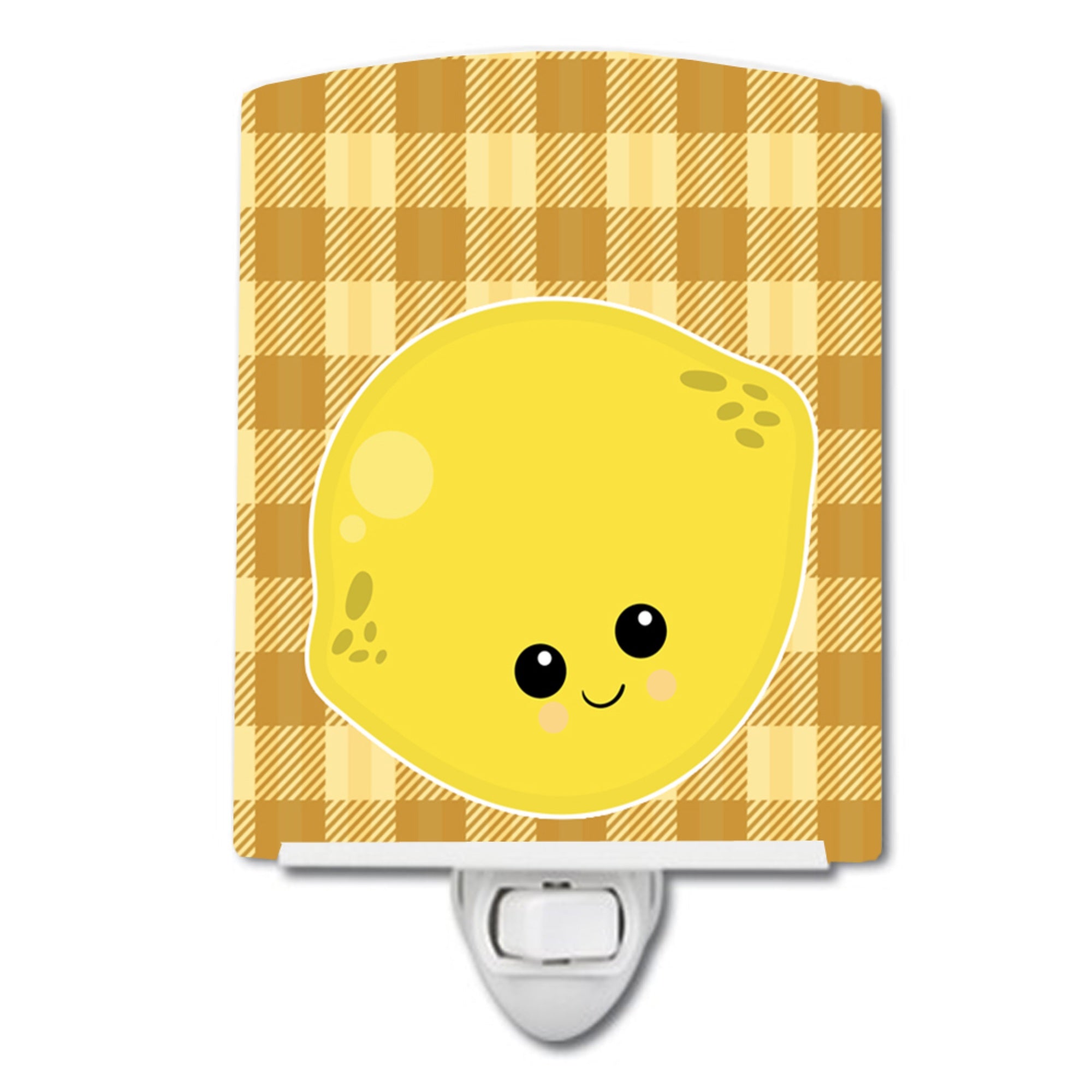  inchCarolines Treasures LemFace Ceramic Night Light, Yellow, 6 inch inch x 4 inch inch inch