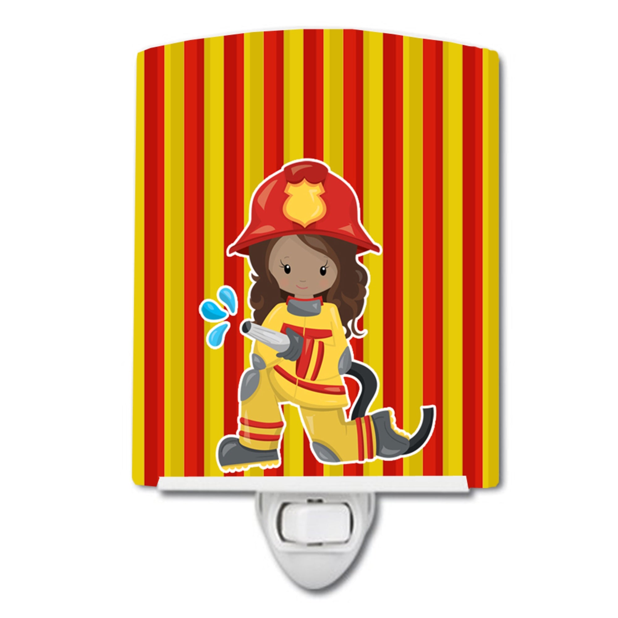  inchCarolines Treasures Fireman Girl Ceramic Night Light, Multicolor, 6 inch inch x 4 inch inch, BB7000CNL inch