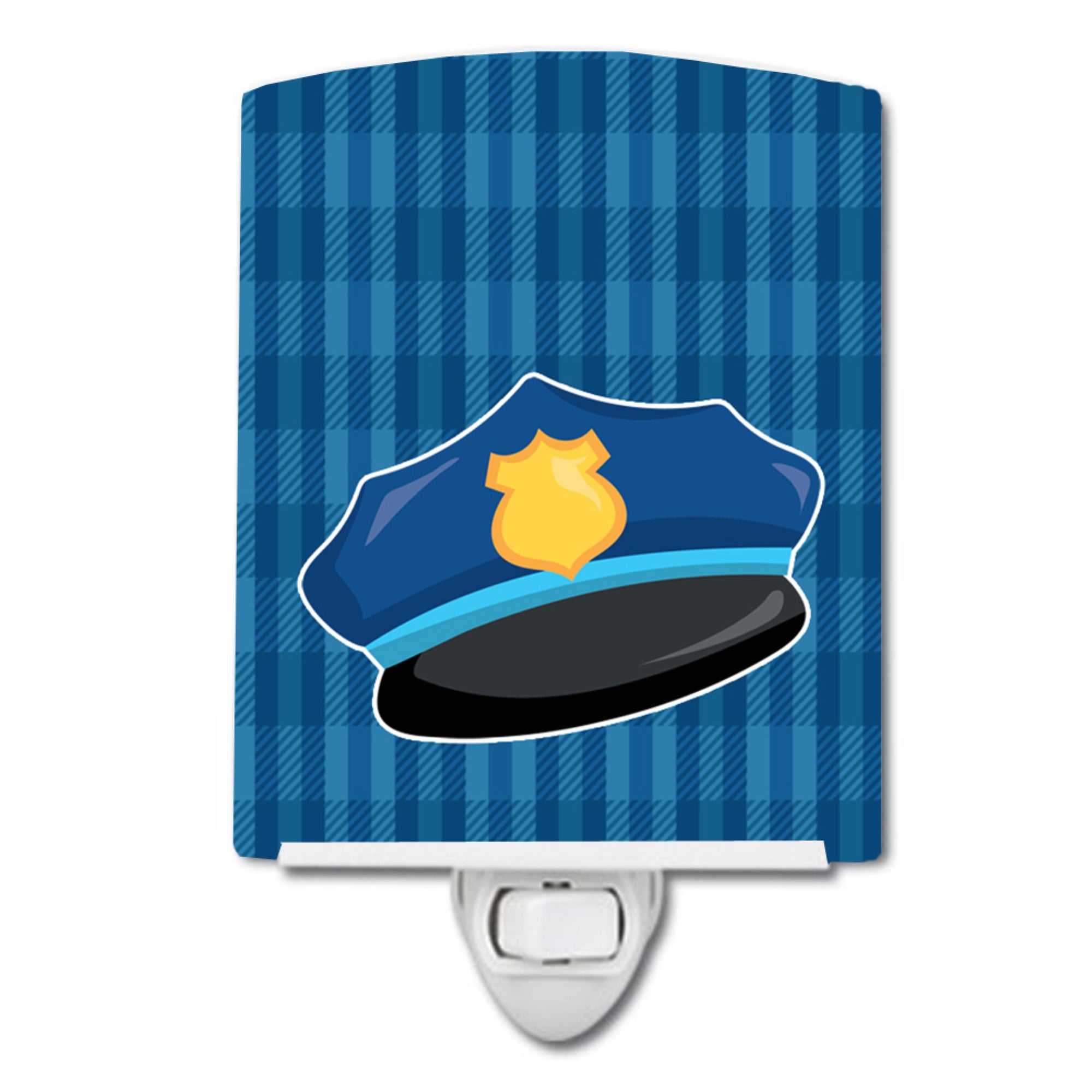 inchCarolines Treasures Police Ceramic Night Light, Hat, Blue, 6 inch inch x 4 inch inch inch