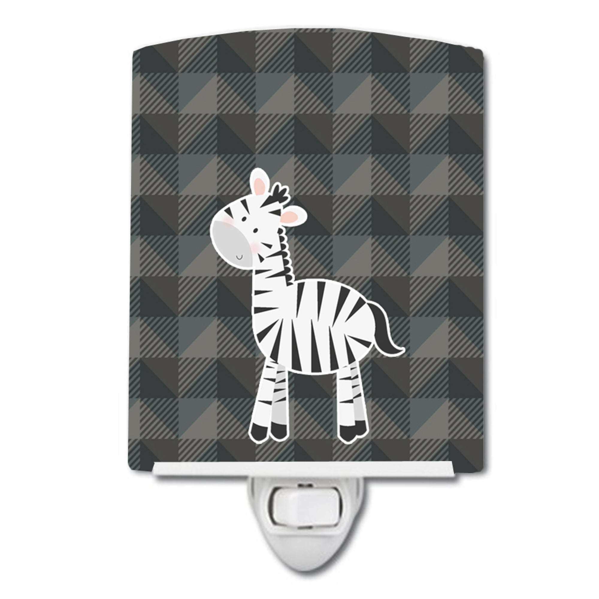  inchCarolines Treasures Zebra Ceramic Night Light, Black, 6 inch inch x 4 inch inch inch