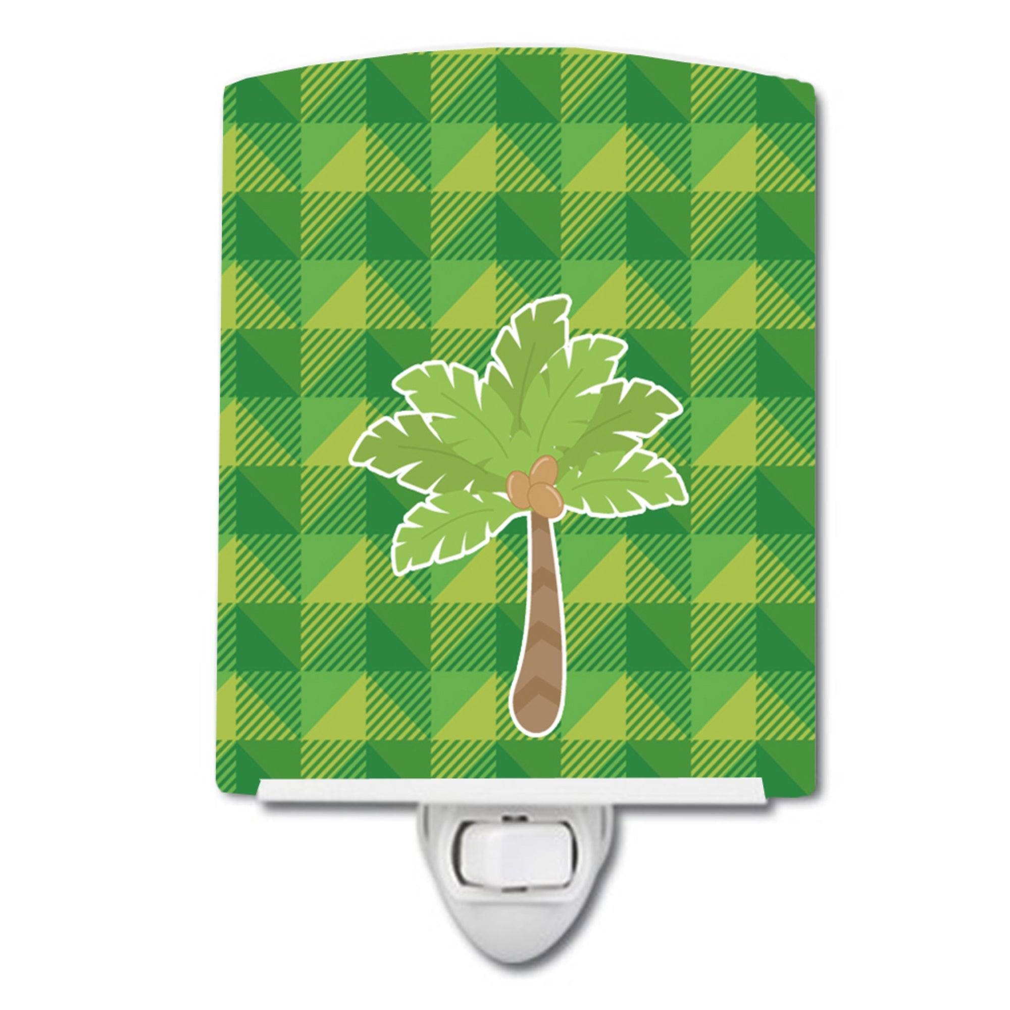  inchCarolines Treasures Palm Tree Ceramic Night Light, Green, 6 inch inch x 4 inch inch inch