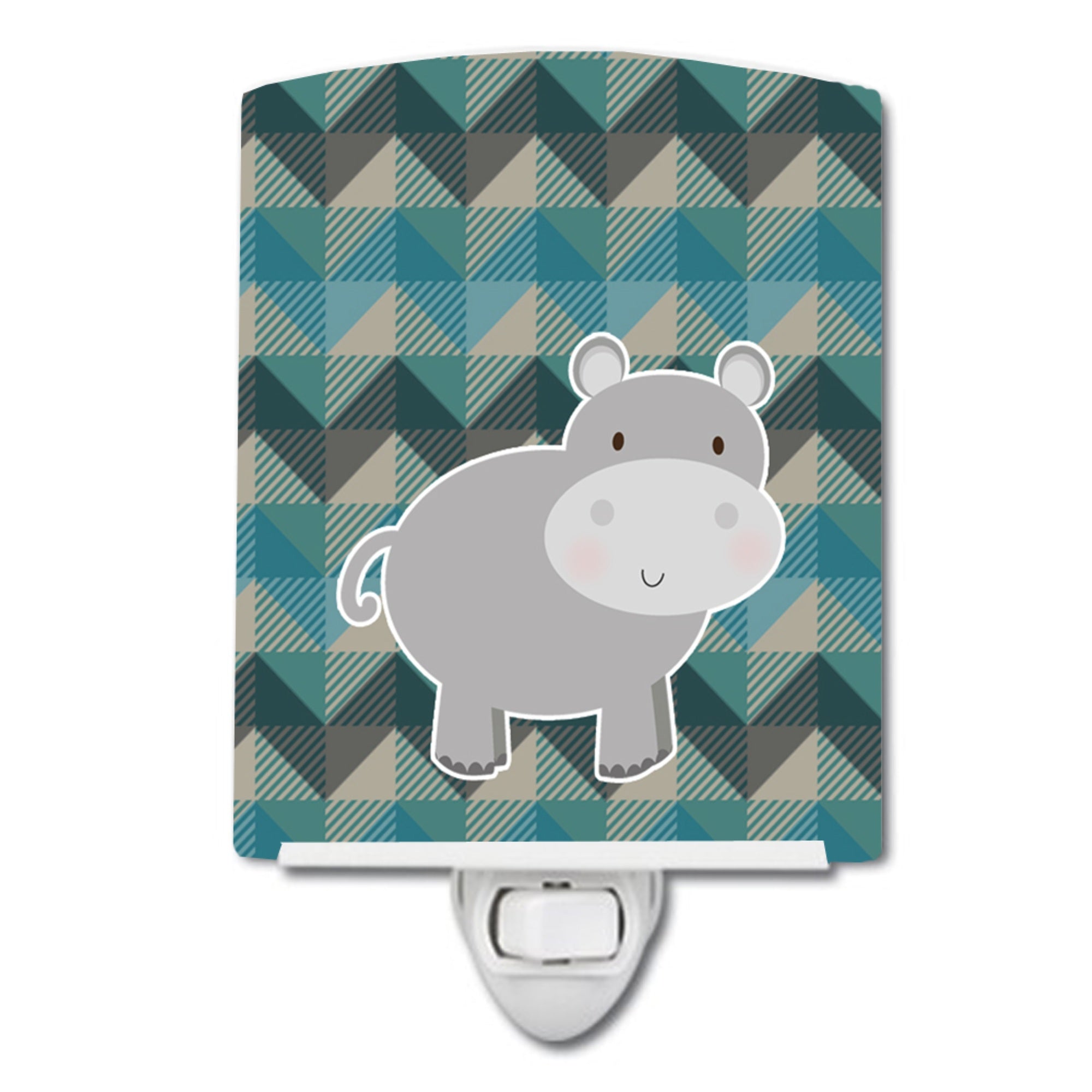  inchCarolines Treasures Hippopotamus Ceramic Night Light, Grey, 6 inch inch x 4 inch inch inch