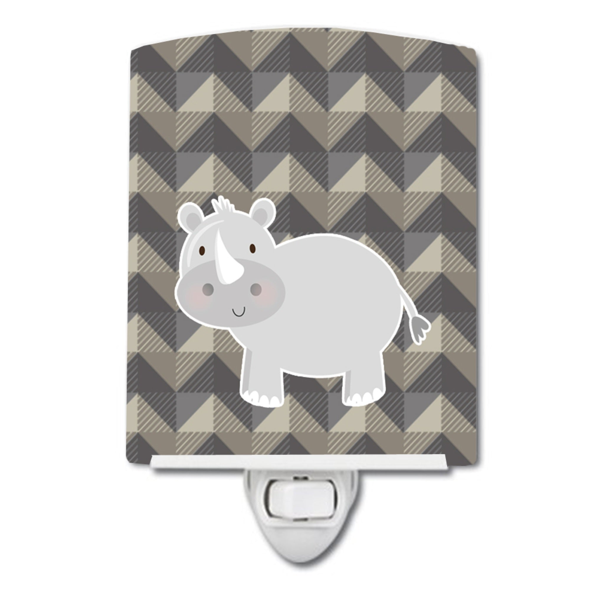 inchCarolines Treasures Rhinoceros Ceramic Night Light, Grey, 6 inch inch x 4 inch inch inch