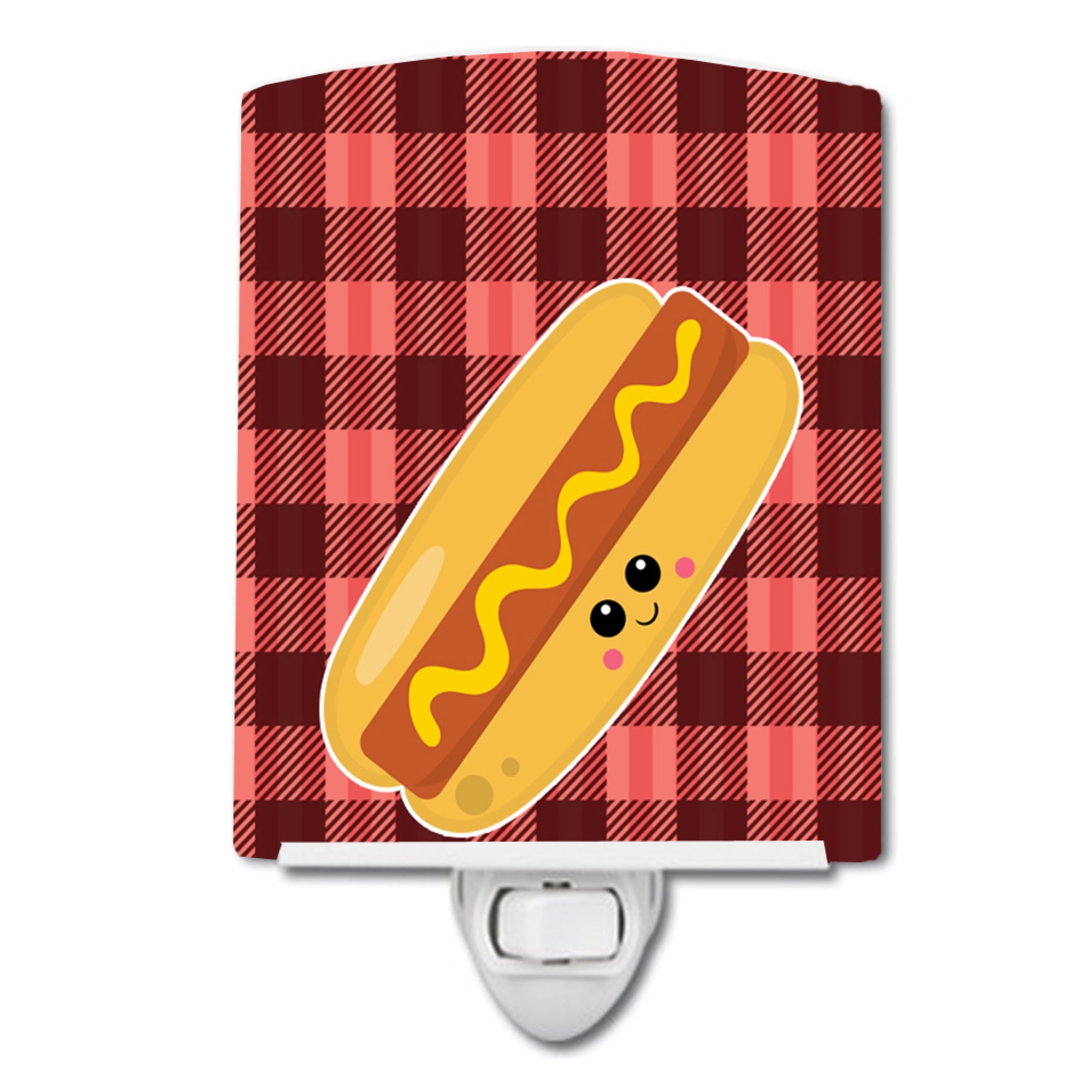  inchCarolines Treasures Hot Dog Ceramic Night Light, Face, Multicolor, 6 inch inch x 4 inch inch inch
