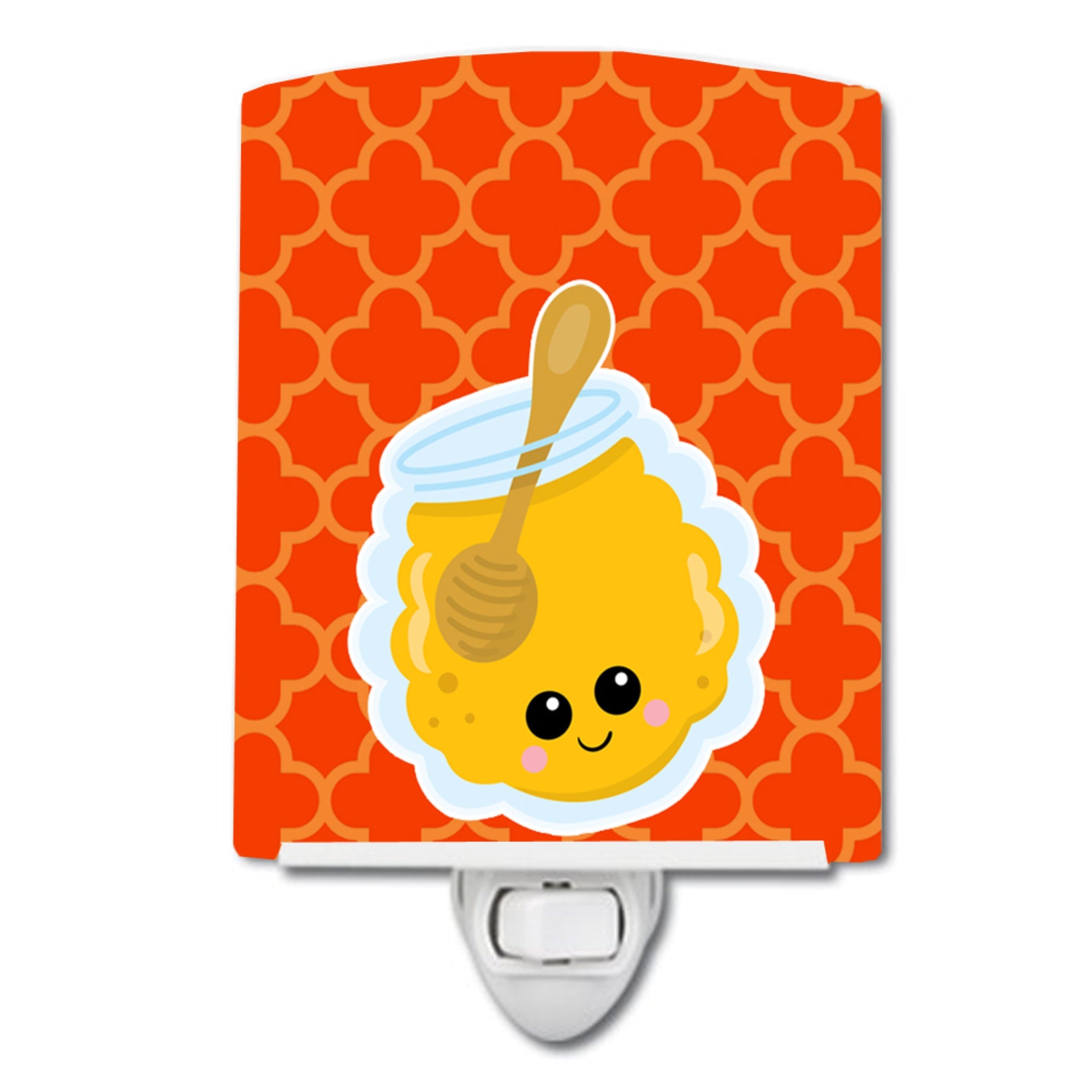  inchCarolines Treasures Honey Ceramic Night Light, Jar Face, Orange, 6 inch inch x 4 inch inch inch