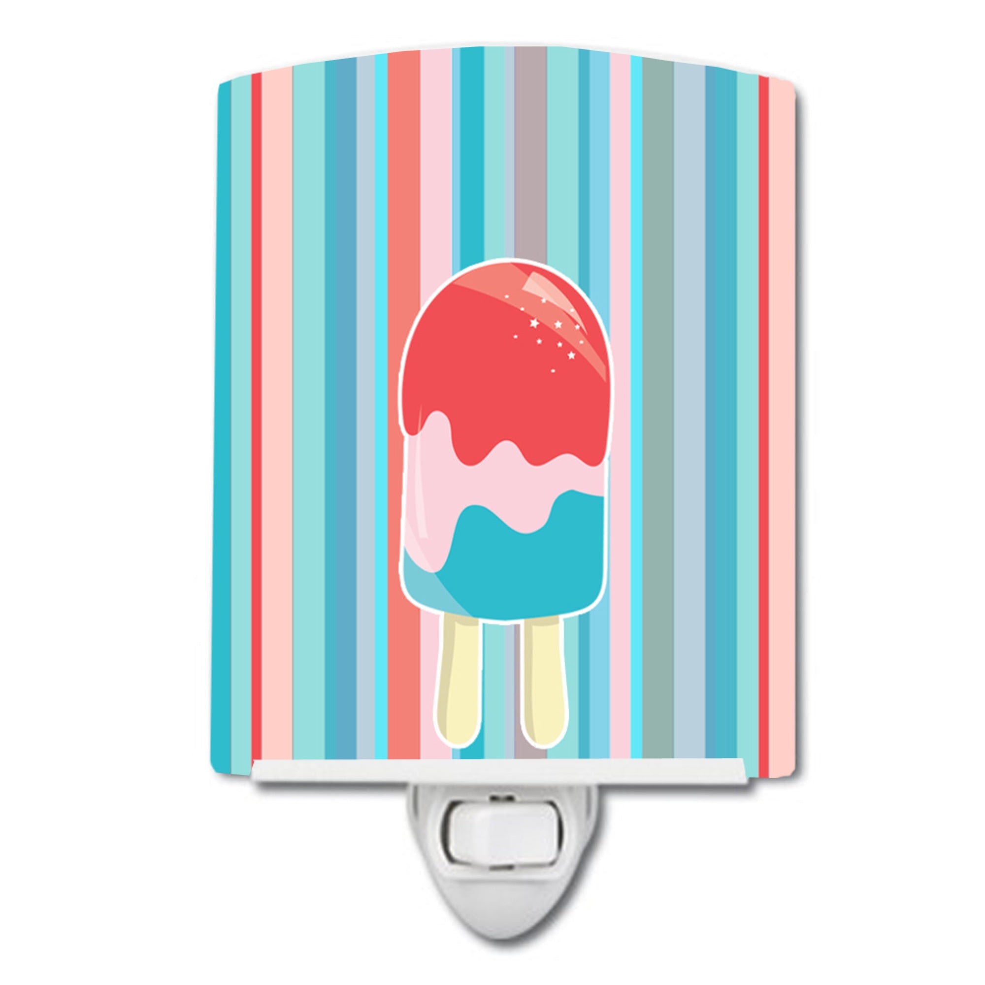  inchCarolines Treasures Ice Pop Popsicle Ceramic Night Light, Red/Pink/Blue, 6 inch inch x 4 inch inch inch