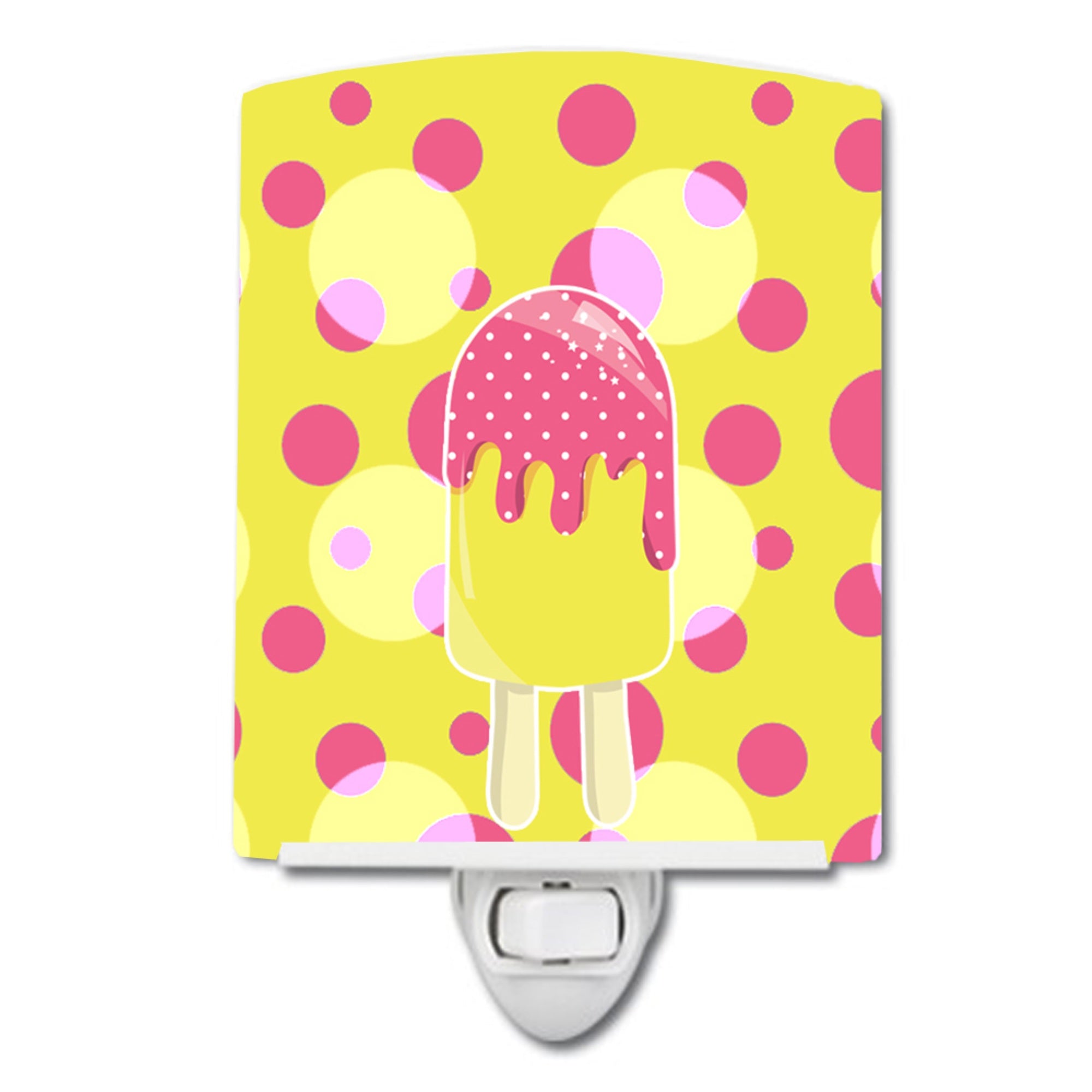  inchCarolines Treasures Ice Pop Popsicle Ceramic Night Light, Pink/Yellow, 6 inch inch x 4 inch inch inch