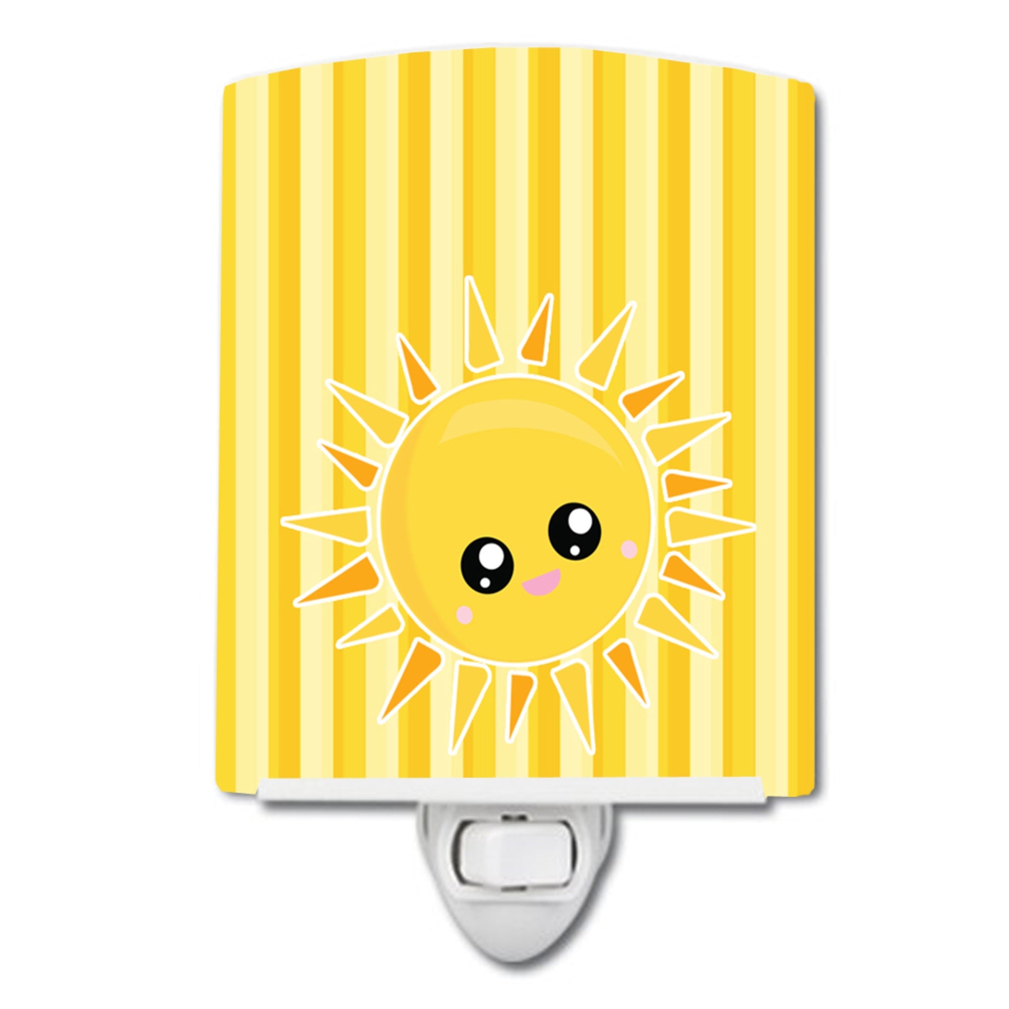  inchCarolines Treasures Sunshine Sun Ceramic Night Light, Face Stripes, Yellow, 6 inch inch x 4 inch inch inch