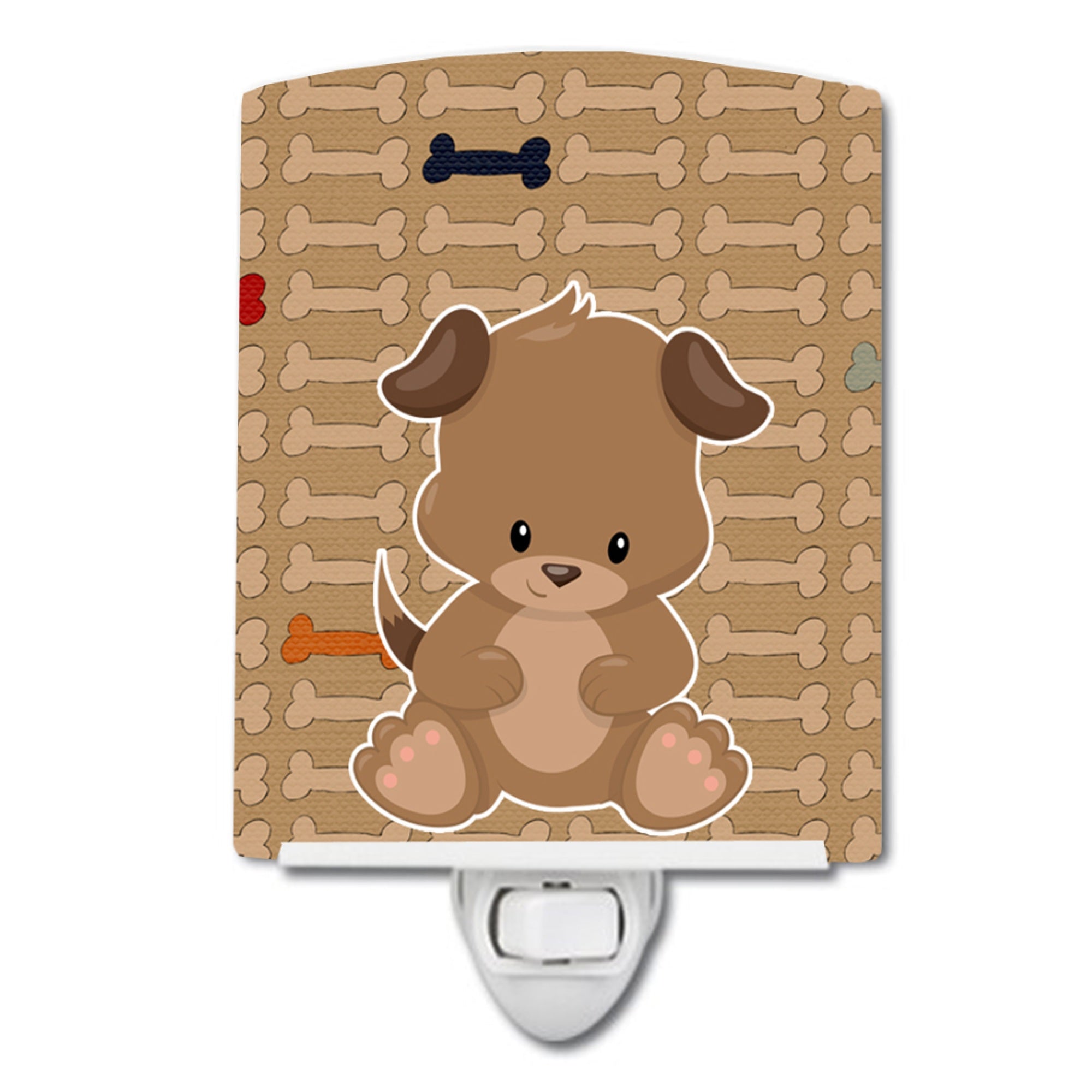  inchCarolines Treasures Puppy Bones Ceramic Night Light, Brown, 6 inch inch x 4 inch inch inch