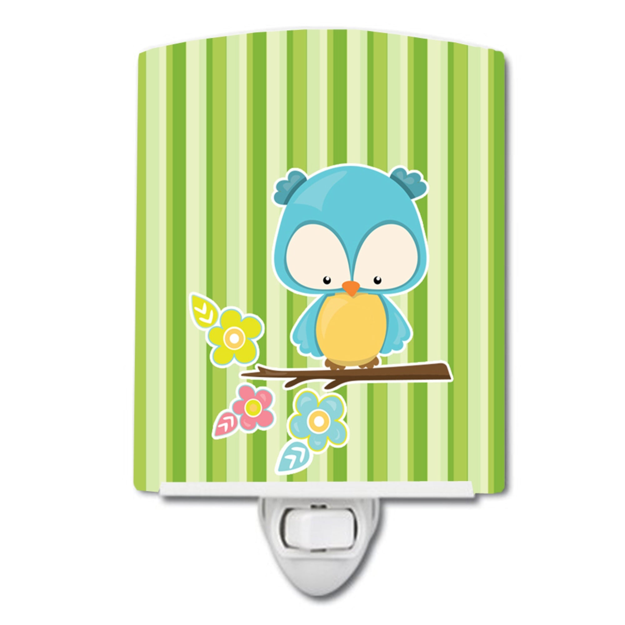  inchCarolines Treasures Bird Ceramic Night Light, Branch, Green, 6 inch inch x 4 inch inch inch