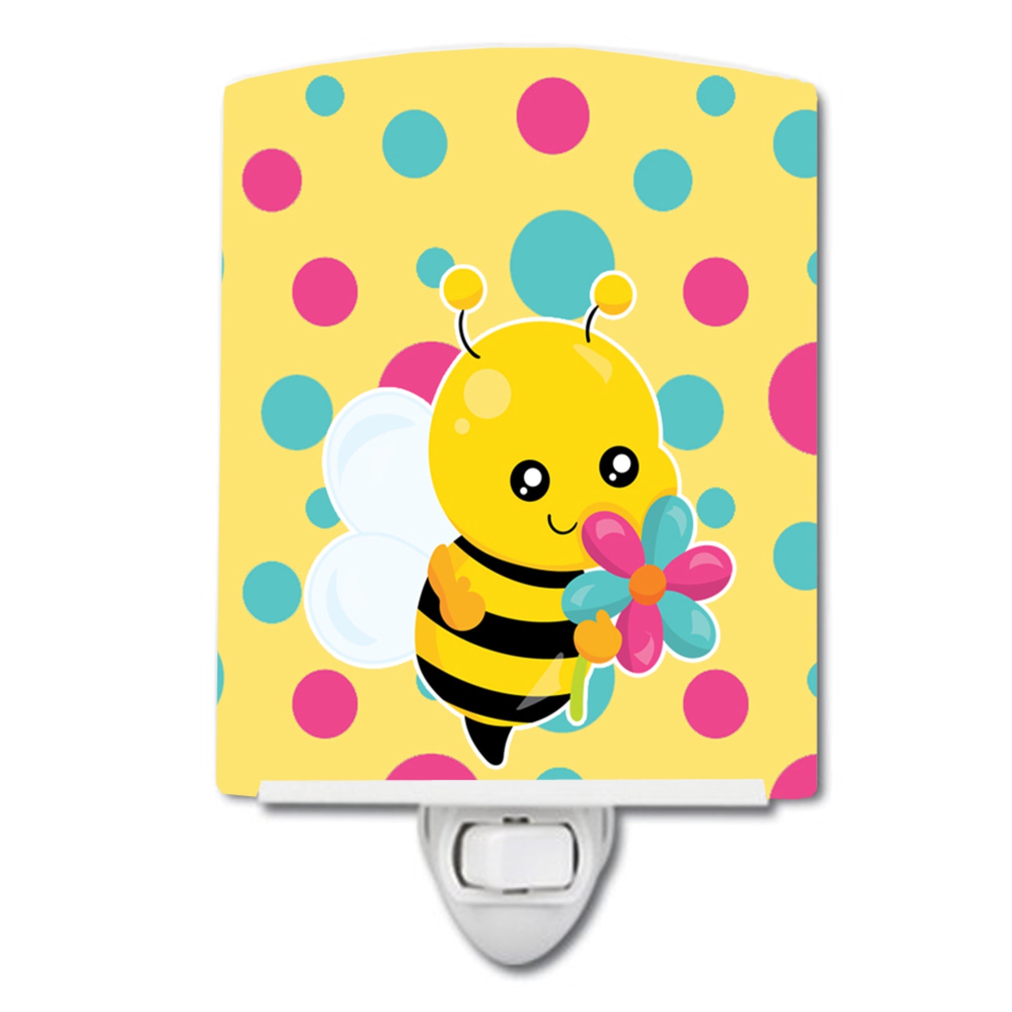  inchCarolines Treasures Bee Ceramic Night Light, Flower, Yellow, 6 inch inch x 4 inch inch inch