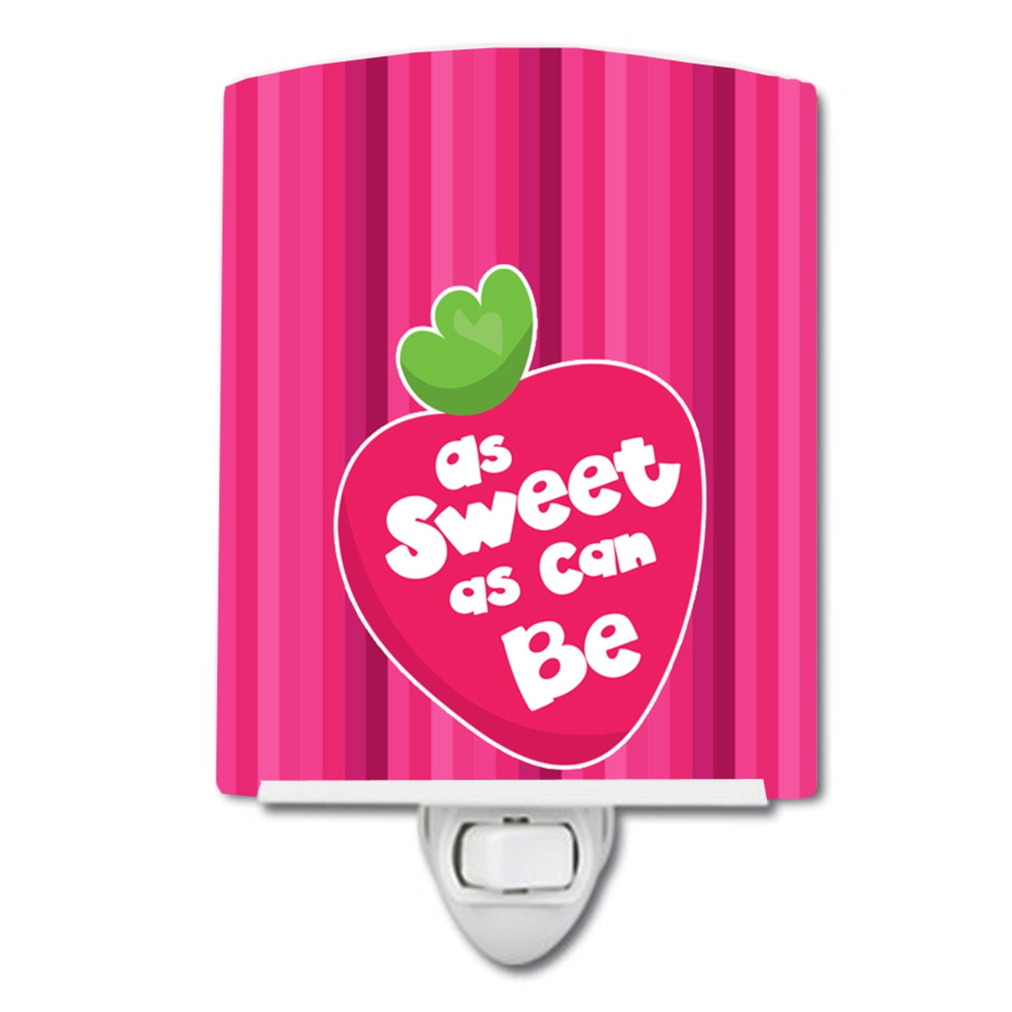  inchCarolines Treasures Strawberry Ceramic Night Light, As Sweet As Can Be, Pink, 6 inch inch x 4 inch inch inch