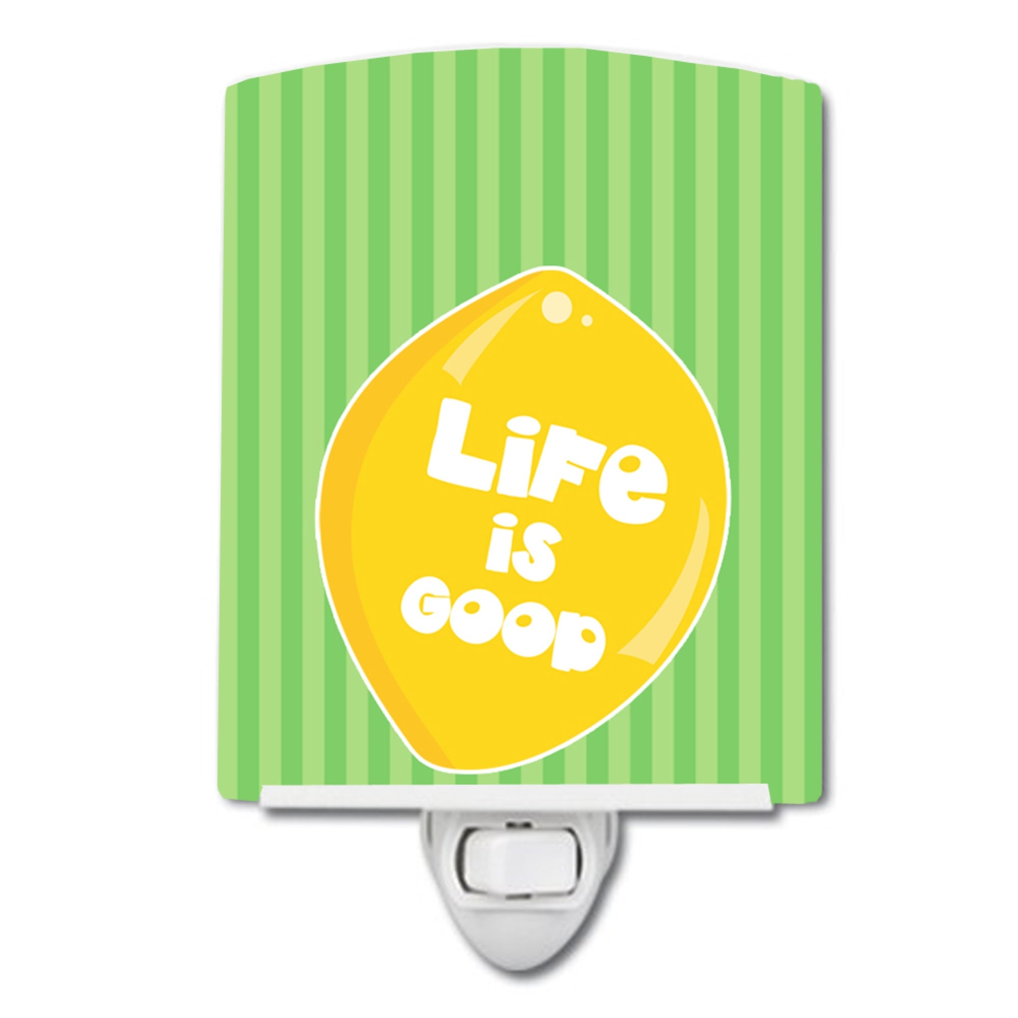  inchCarolines Treasures Lemon Life is Good Ceramic Night Light, Green, 6x4 inch