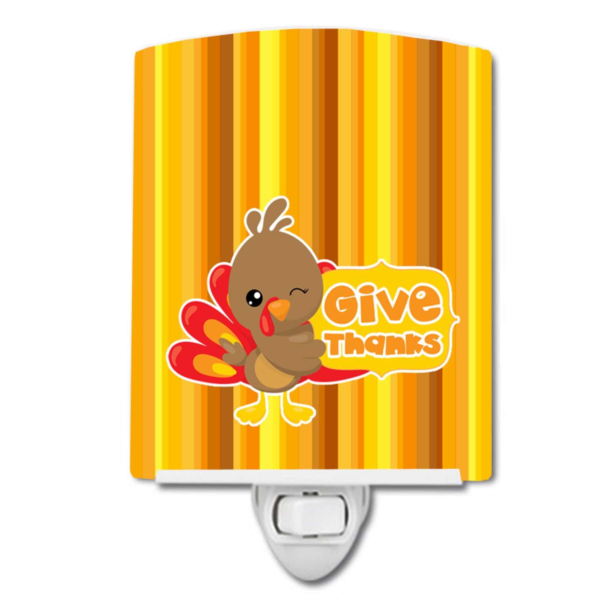  inchCarolines Treasures Thanksgiving Turkey Ceramic Night Light, Yellow, 6 inch inch x 4 inch inch inch