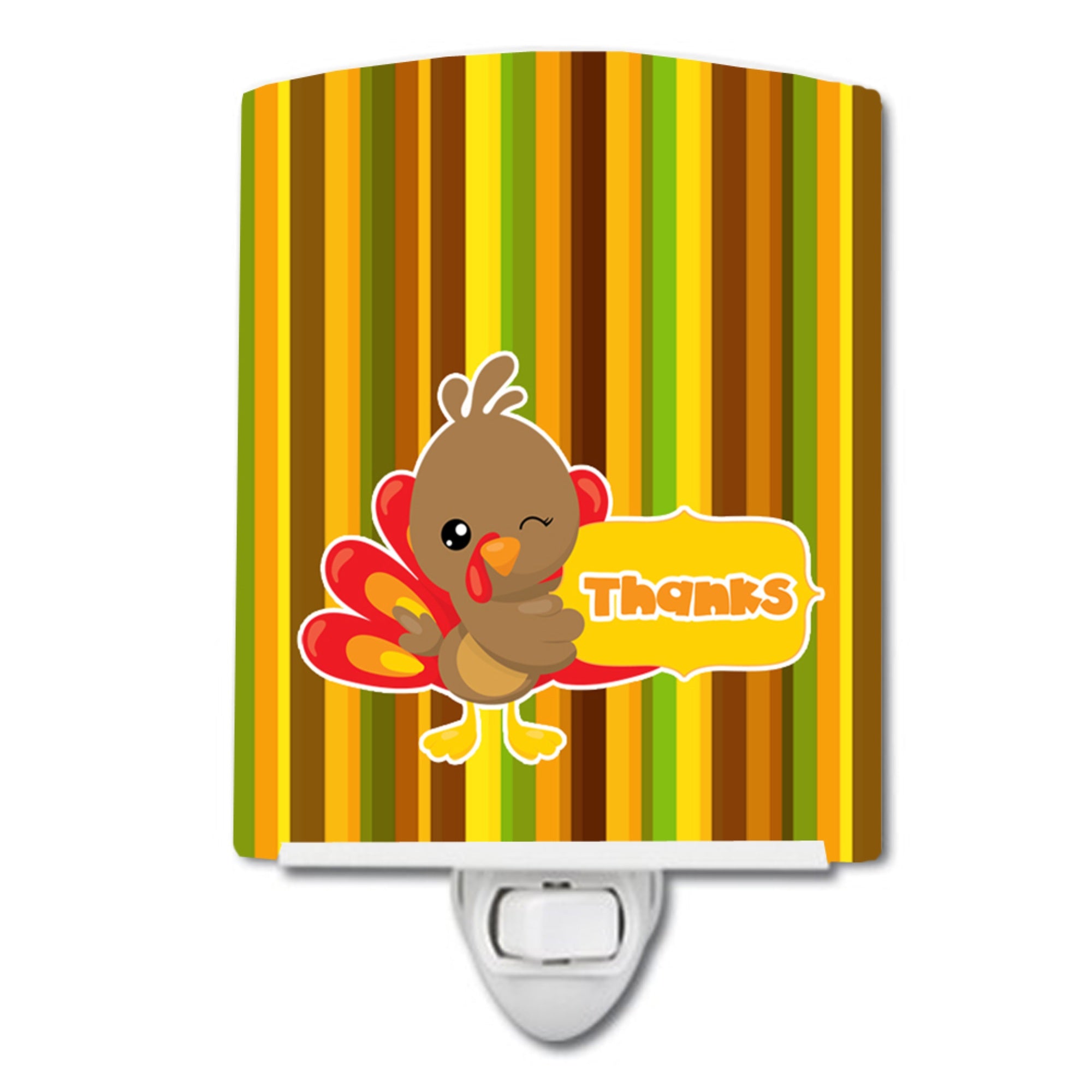  inchCarolines Treasures Thanksgiving Turkey Ceramic Night Light, Multicolor, 6 inch inch x 4 inch inch inch