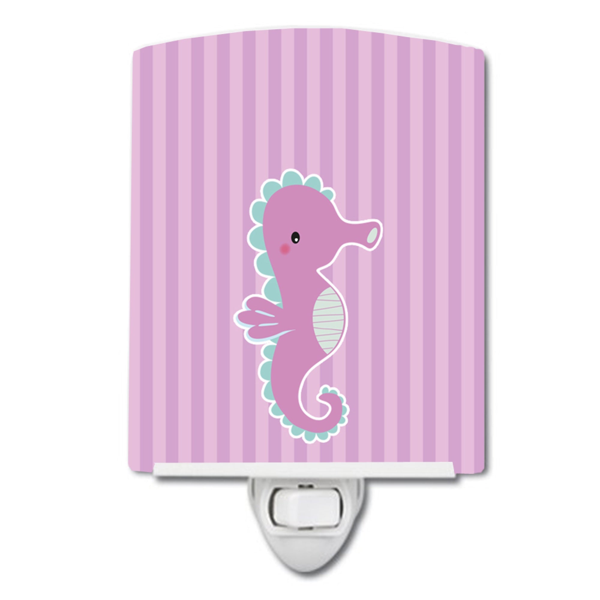  inchCarolines Treasures Seahorse Ceramic Night Light, Purple, 6 inch inch x 4 inch inch inch