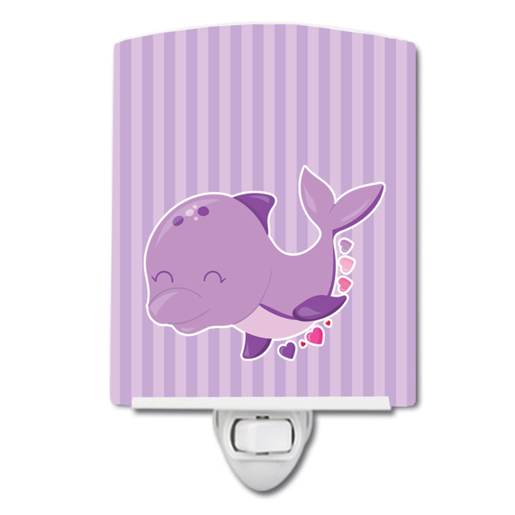  inchCarolines Treasures Dolphin Ceramic Night Light, Purple, 6 inch inch x 4 inch inch inch