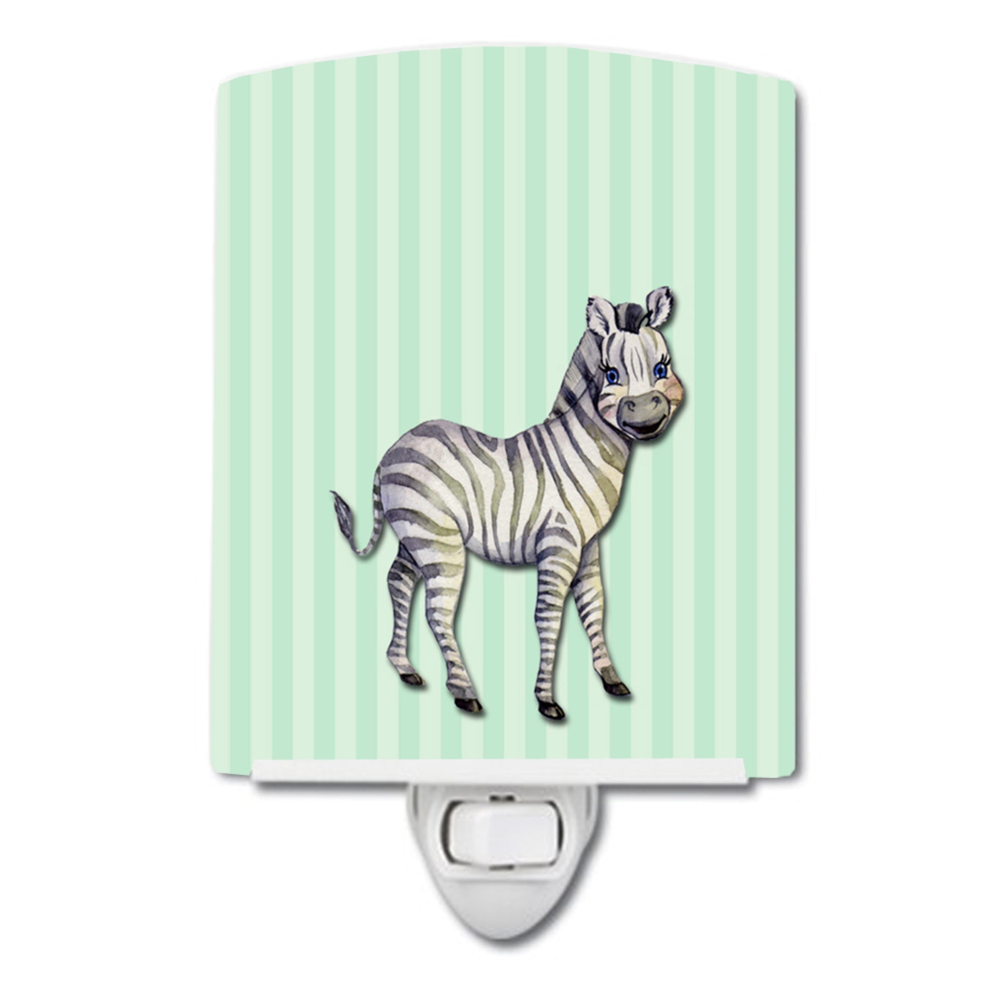  inchCarolines Treasures Zebra Ceramic Night Light, Blue, 6 inch inch x 4 inch inch inch