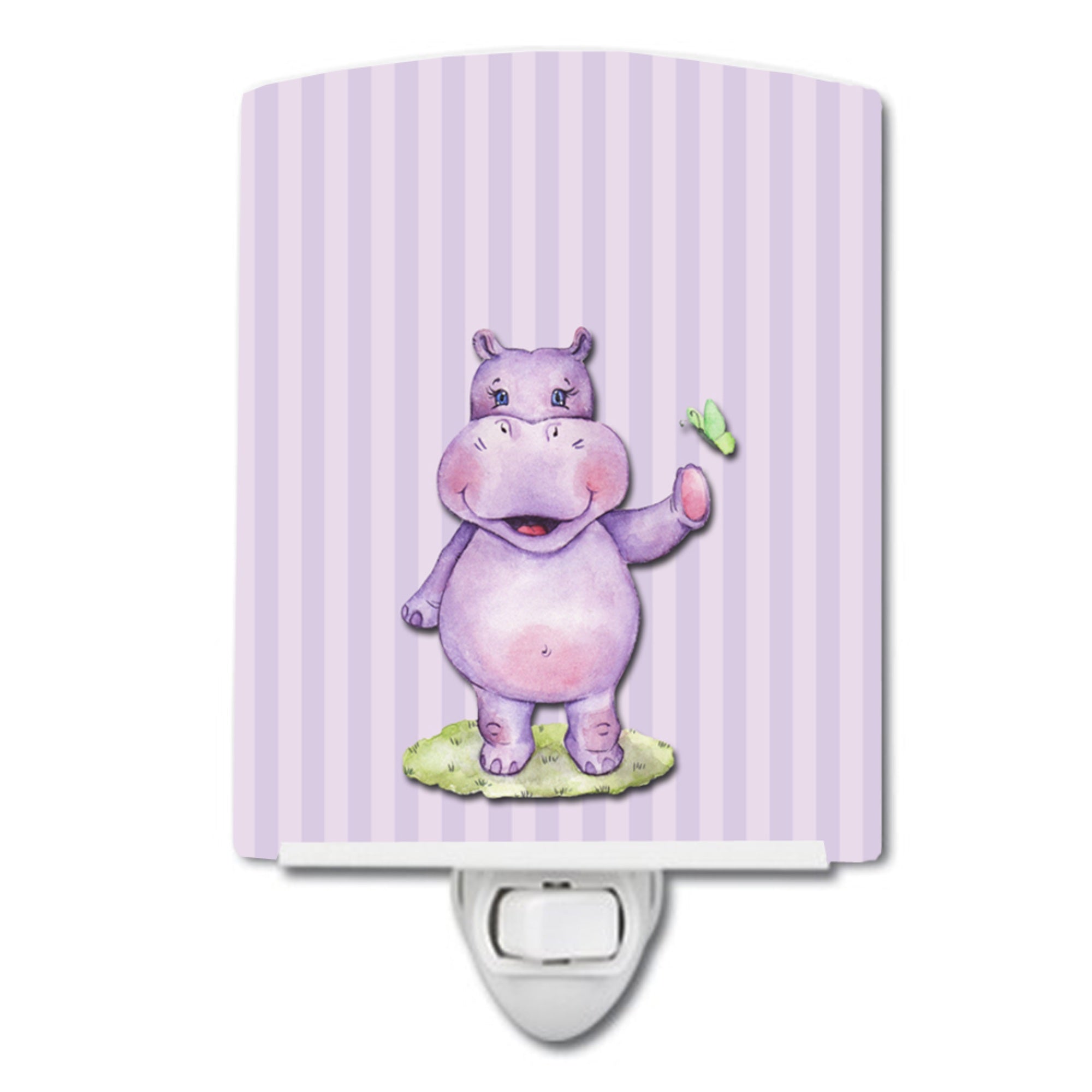  inchCarolines Treasures Hippopotamus Ceramic Night Light, Pink, 6 inch inch x 4 inch inch inch