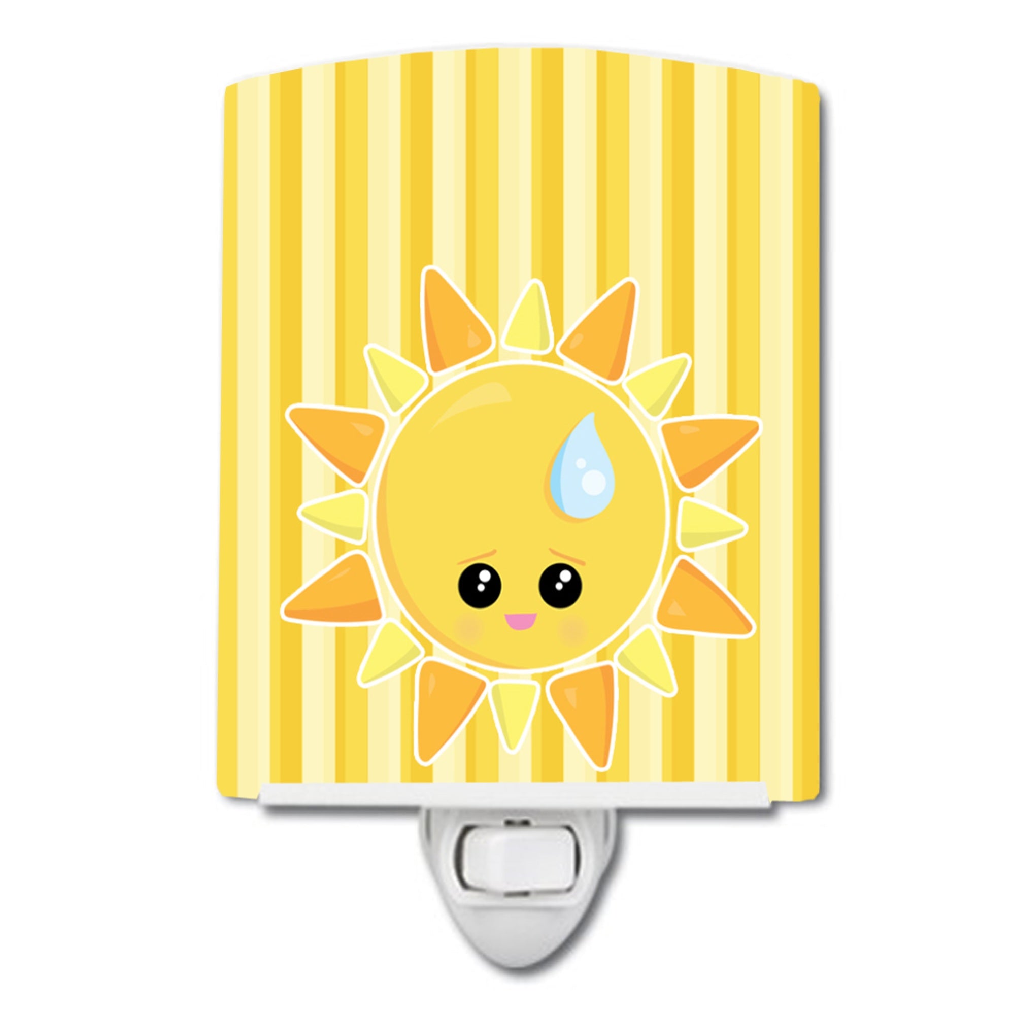  inchCarolines Treasures Weather Ceramic Night Light, Sun Sprinkle Face, Yellow, 6 inch inch x 4 inch inch inch