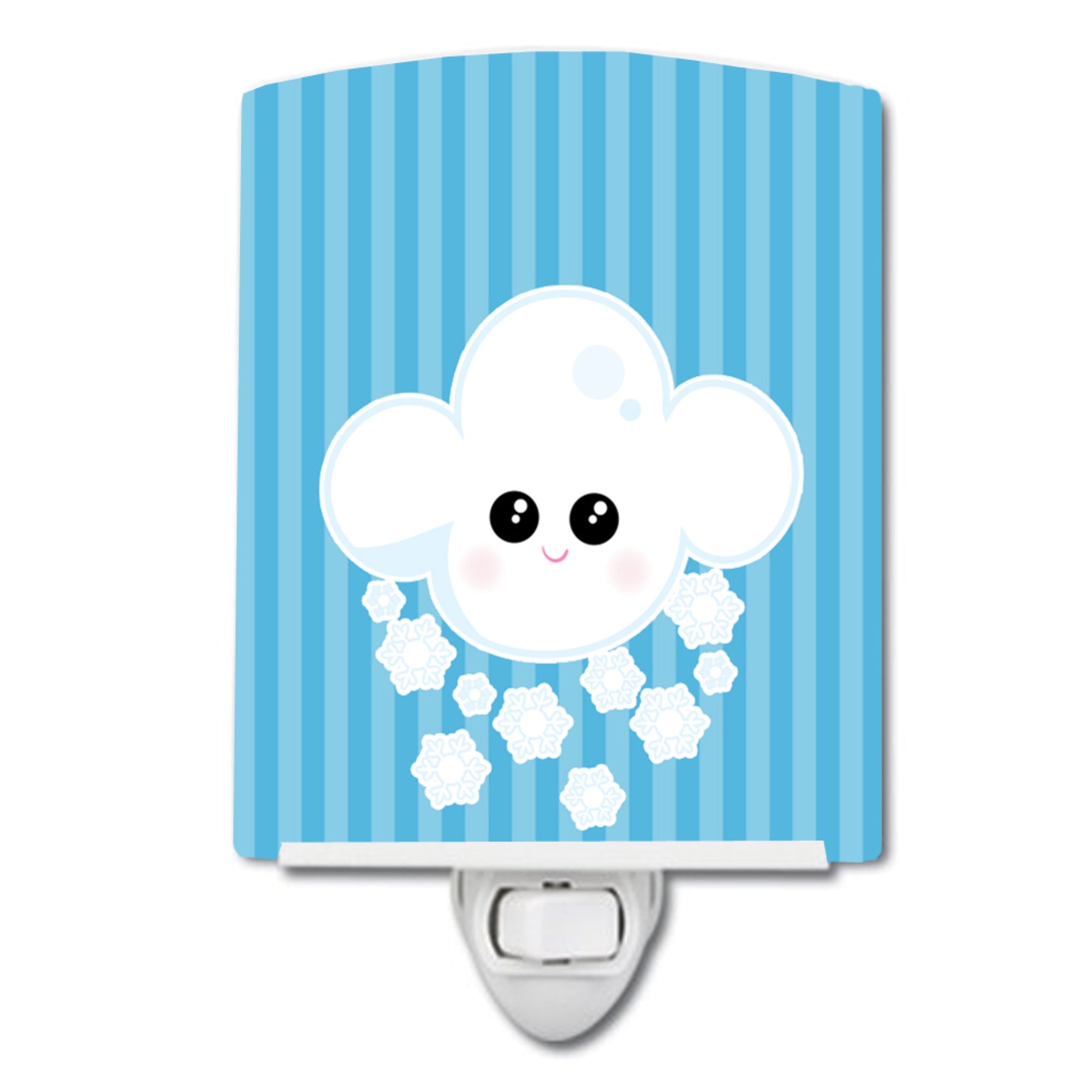  inchCarolines Treasures Weather Ceramic Night Light, Snowing Face, Blue, 6 inch inch x 4 inch inch inch