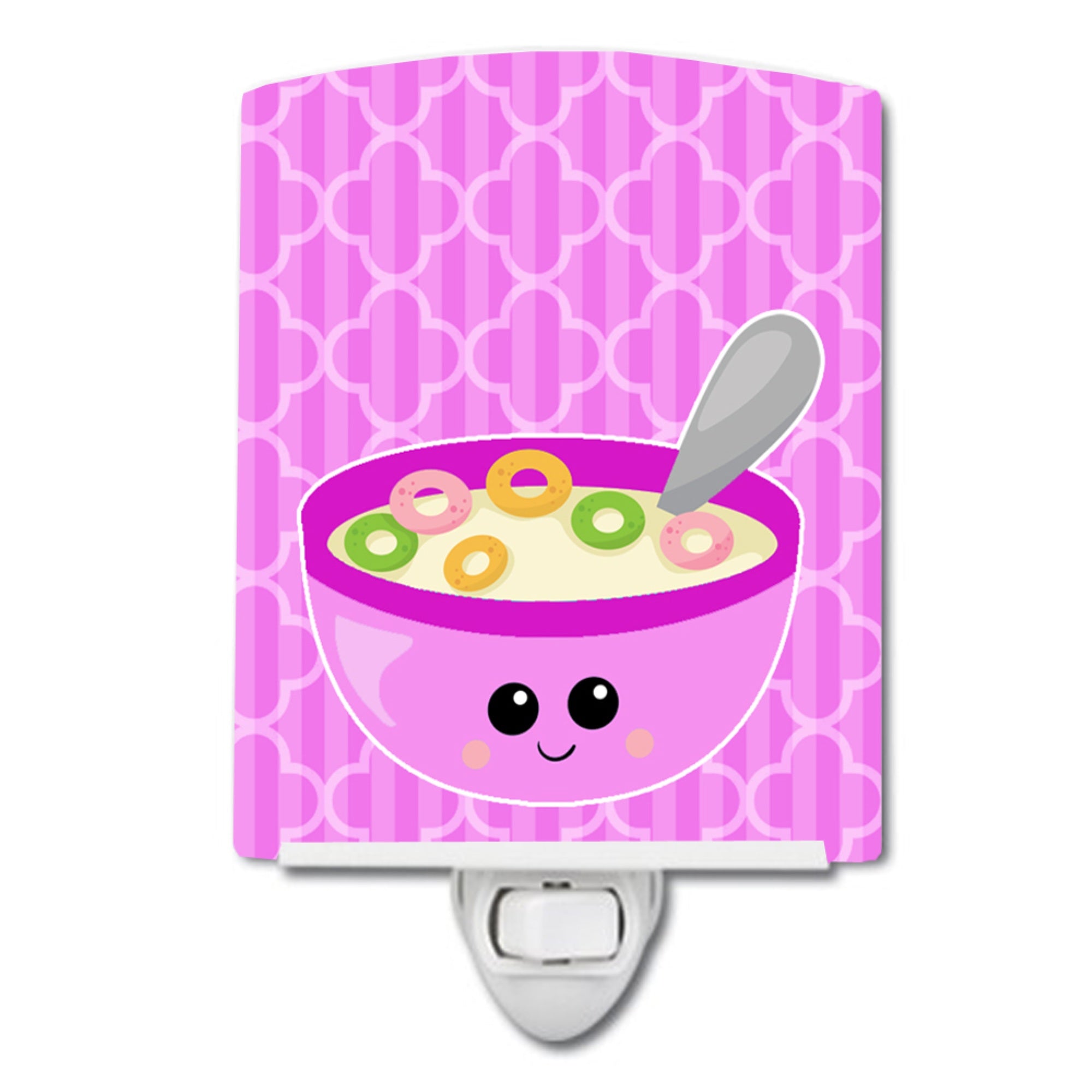  inchCarolines Treasures Bowl of Cereal Ceramic Night Light, Pink, 6 inch inch x 4 inch inch inch