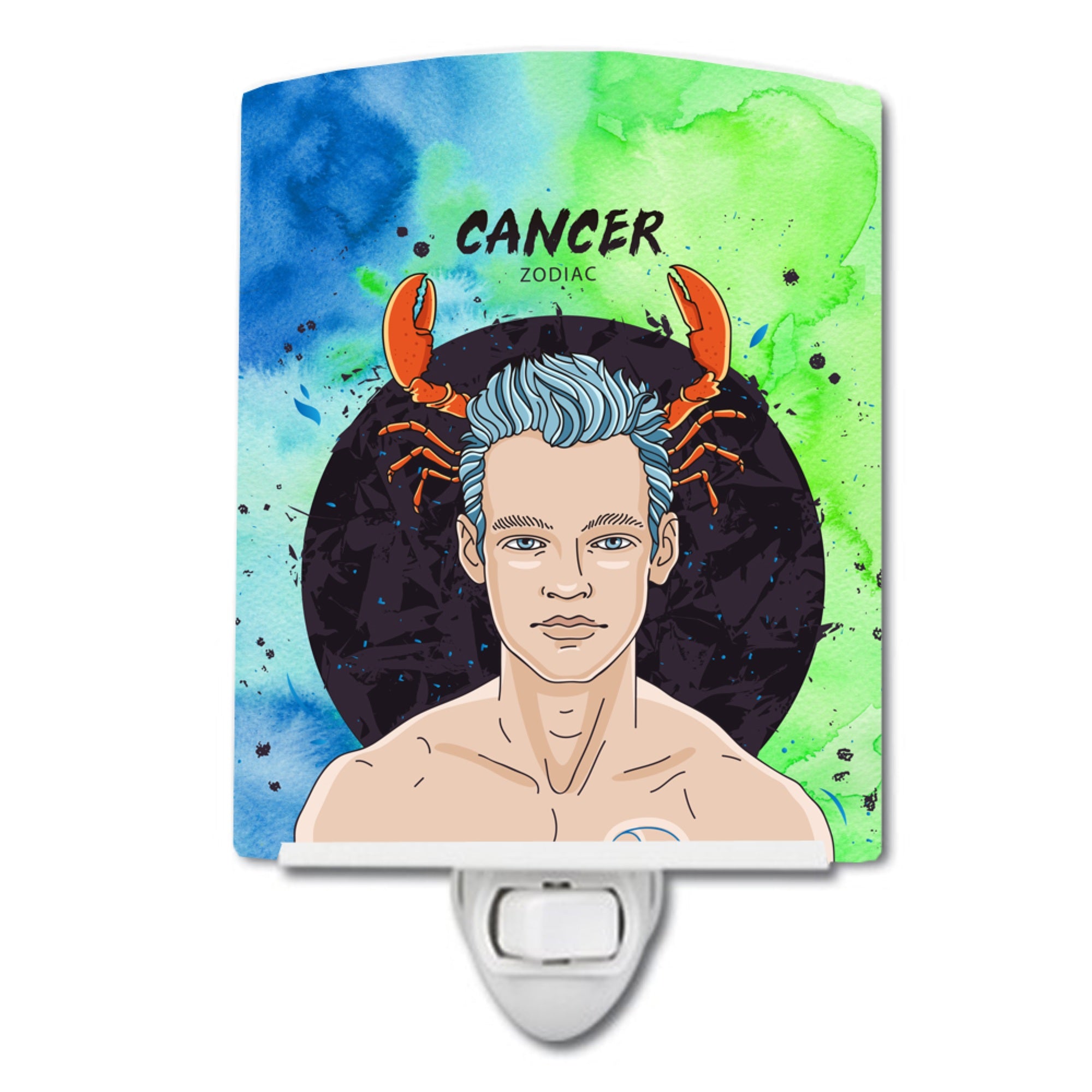  inchCarolines Treasures Cancer Zodiac Sign Ceramic Night Light, 6x4, Multicolor inch