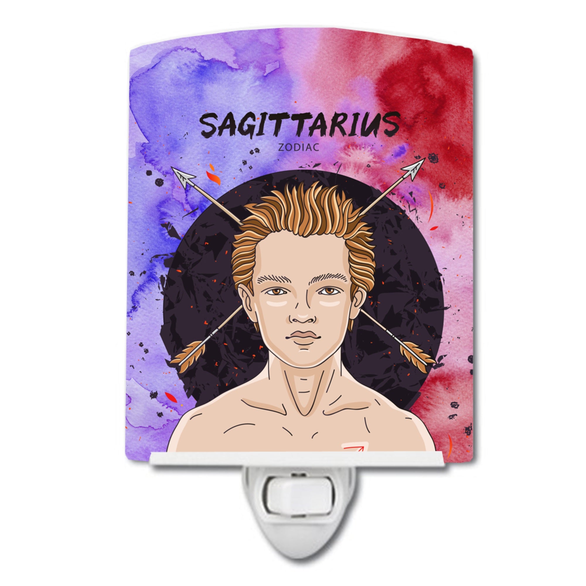 inchCarolines Treasures Sagittarius Zodiac Sign Ceramic Night Light, 6x4, Multicolor inch