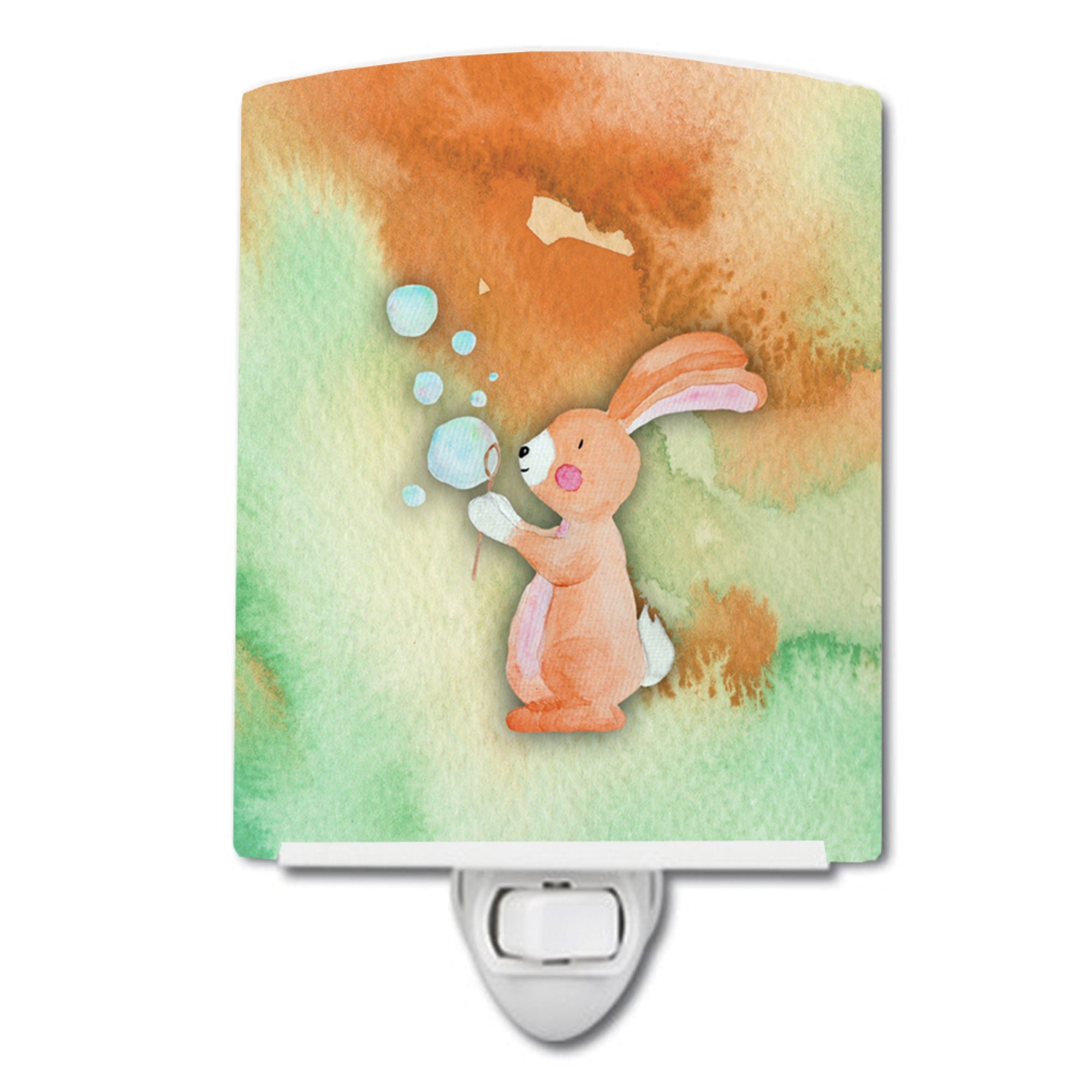  inchCarolines Treasures Rabbit Watercolor Ceramic Night Light, Bubbles, Multicolor, 6 inch inch x 4 inch inch inch