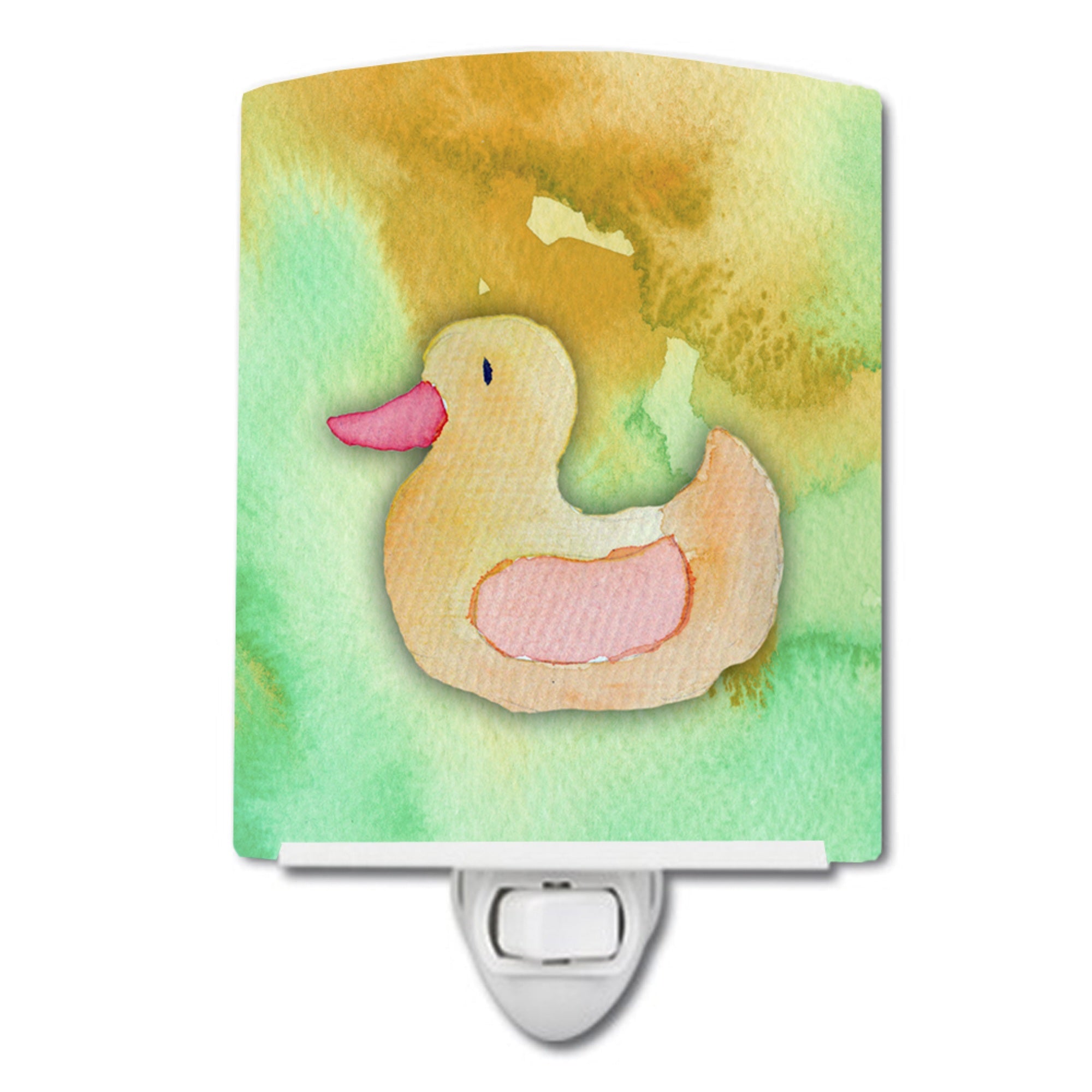  inchCarolines Treasures Watercolor Ceramic Night Light, Rubber Ducky, Multicolor, 6 inch inch x 4 inch inch inch