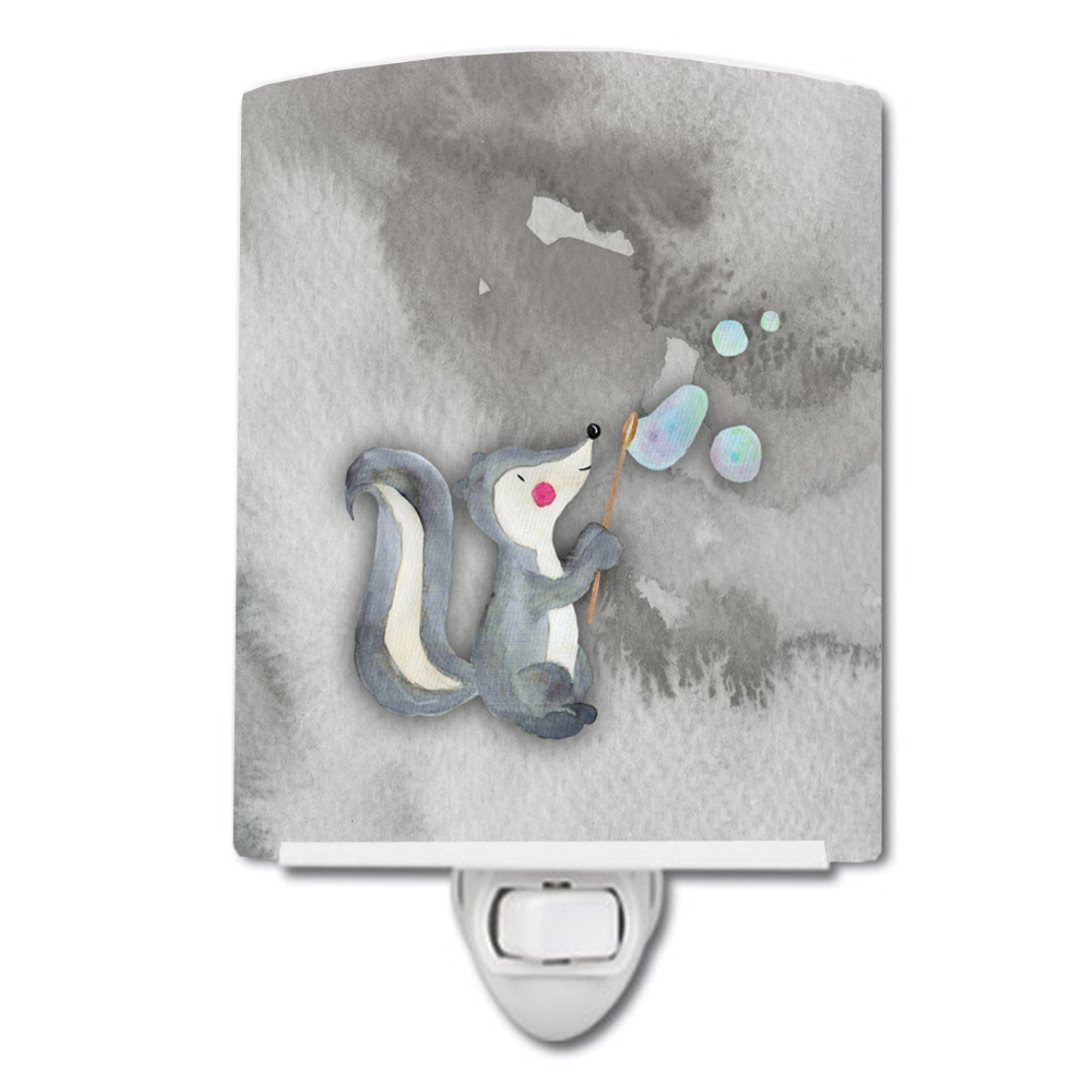  inchCarolines Treasures Watercolor Ceramic Night Light, Skunk and Bubbles, Multicolor, 6 inch inch x 4 inch inch inch