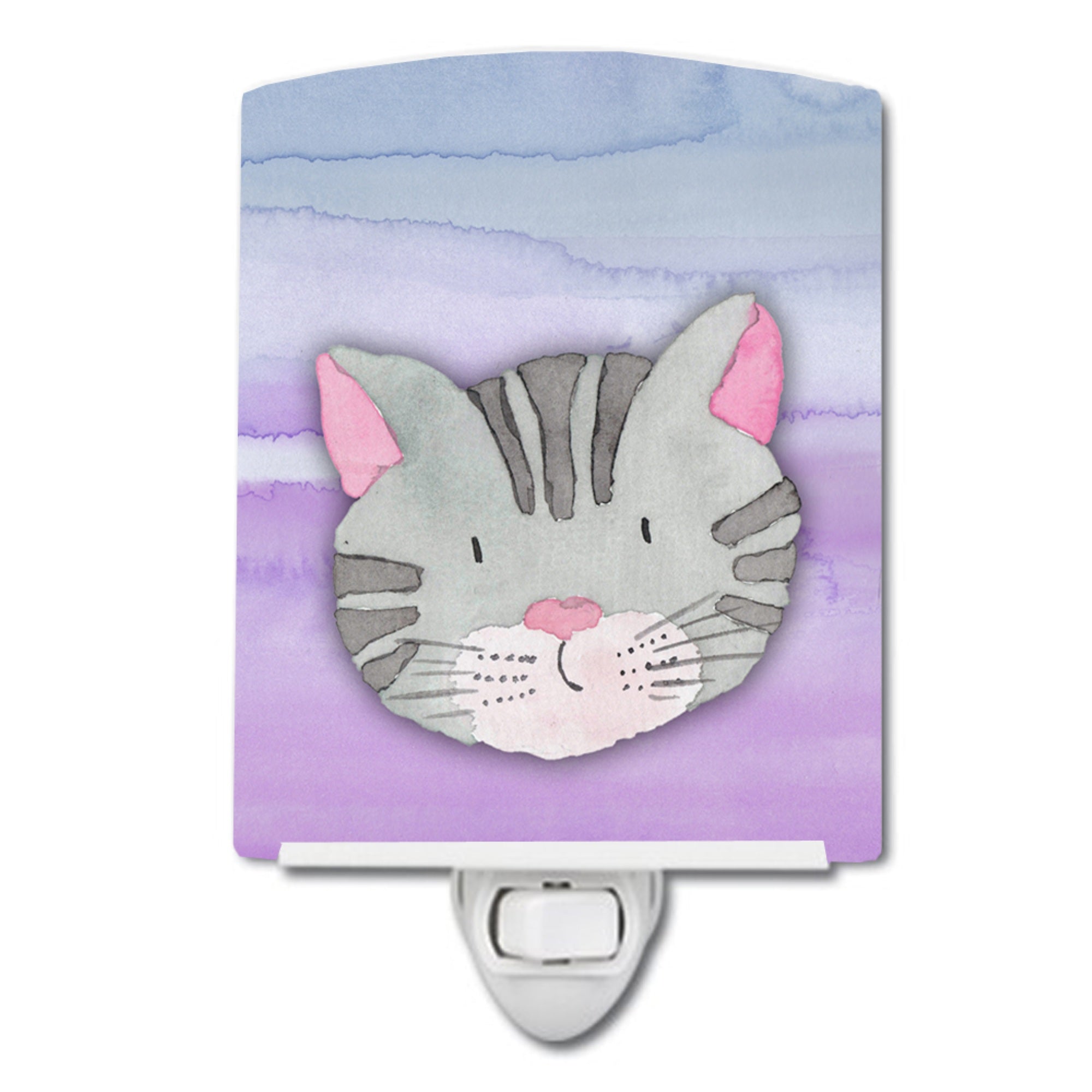  inchCarolines Treasures Cat Face Watercolor Ceramic Night Light, Multicolor, 6 inch inch x 4 inch inch inch