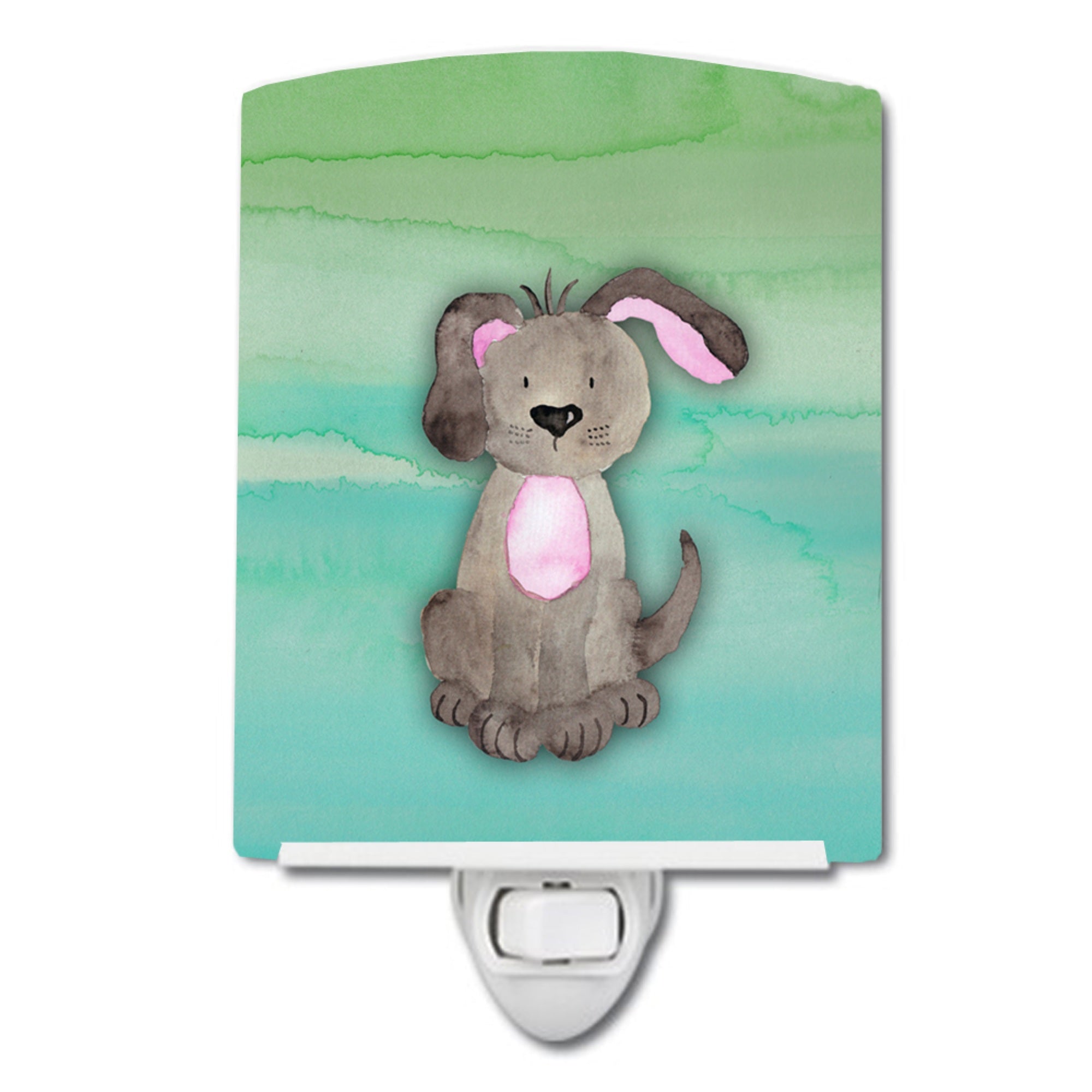  inchCarolines Treasures Dog Watercolor Ceramic Night Light, Teal and Green, Multicolor, 6 inch inch x 4 inch inch inch