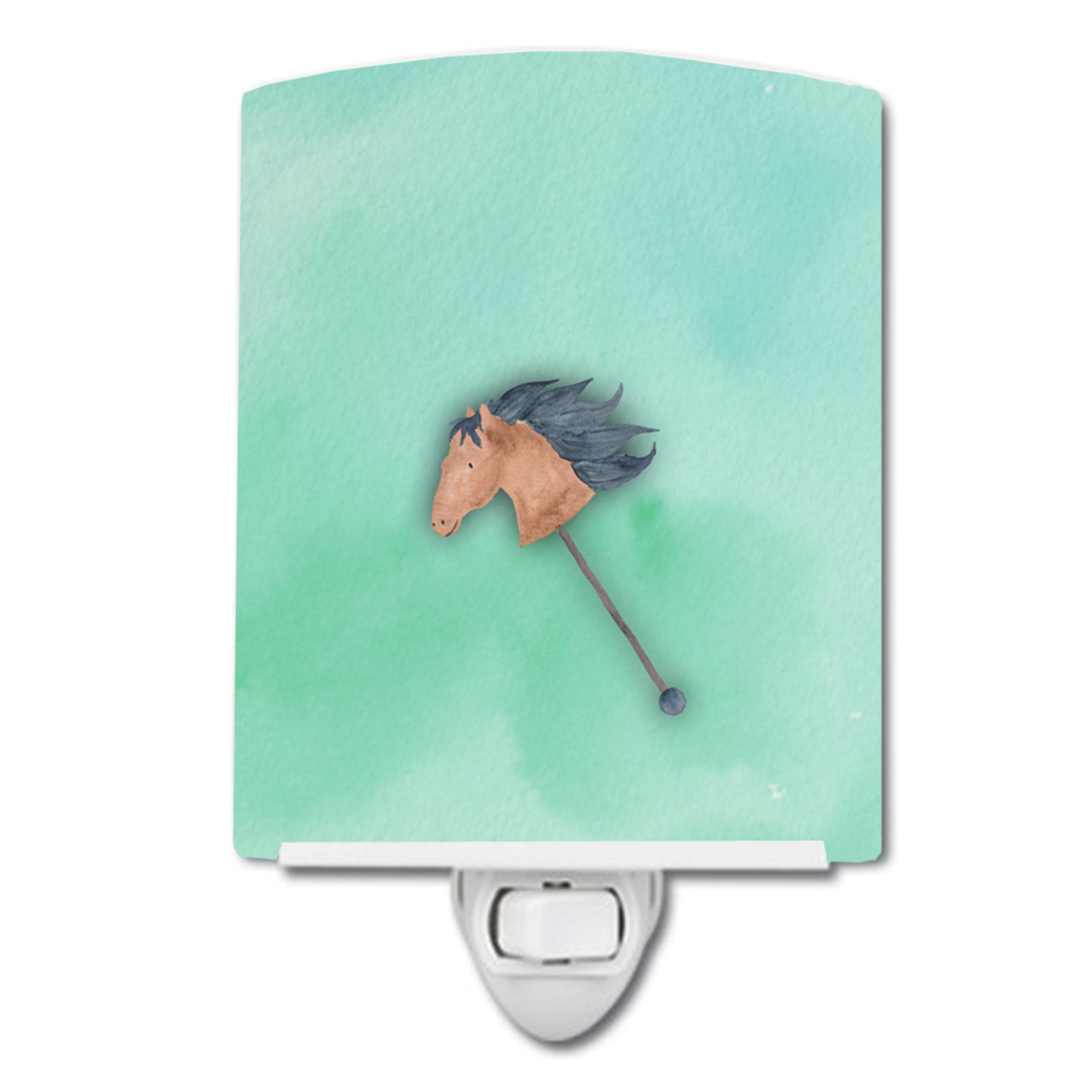  inchCarolines Treasures Watercolor Ceramic Night Light, Stick Horse, Multicolor, 6 inch inch x 4 inch inch inch
