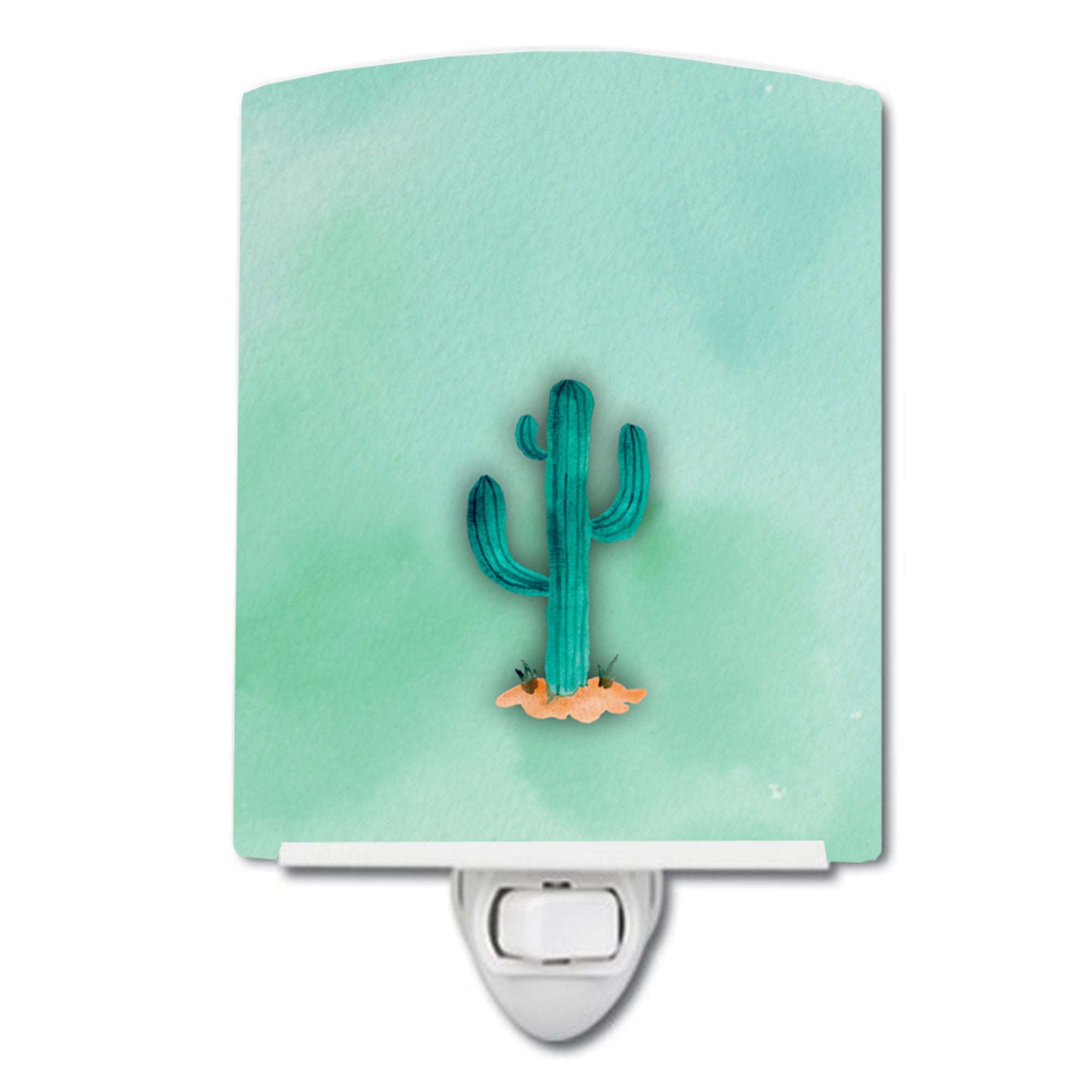  inchCarolines Treasures Watercolor Ceramic Night Light, Western Cactus, Multicolor, 6 inch inch x 4 inch inch inch