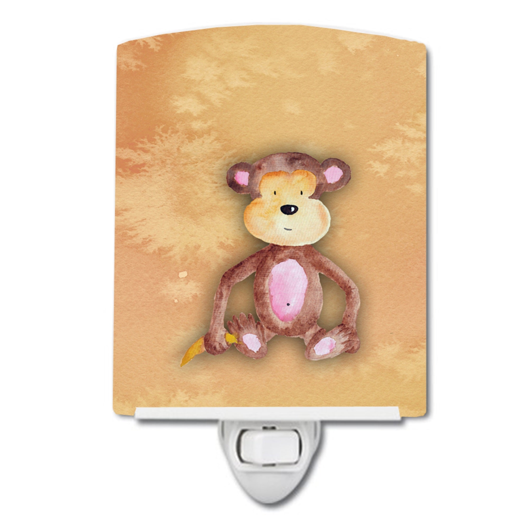  inchCarolines Treasures Monkey Ceramic Night Light, Watercolor, Multicolor, 6 inch inch x 4 inch inch inch