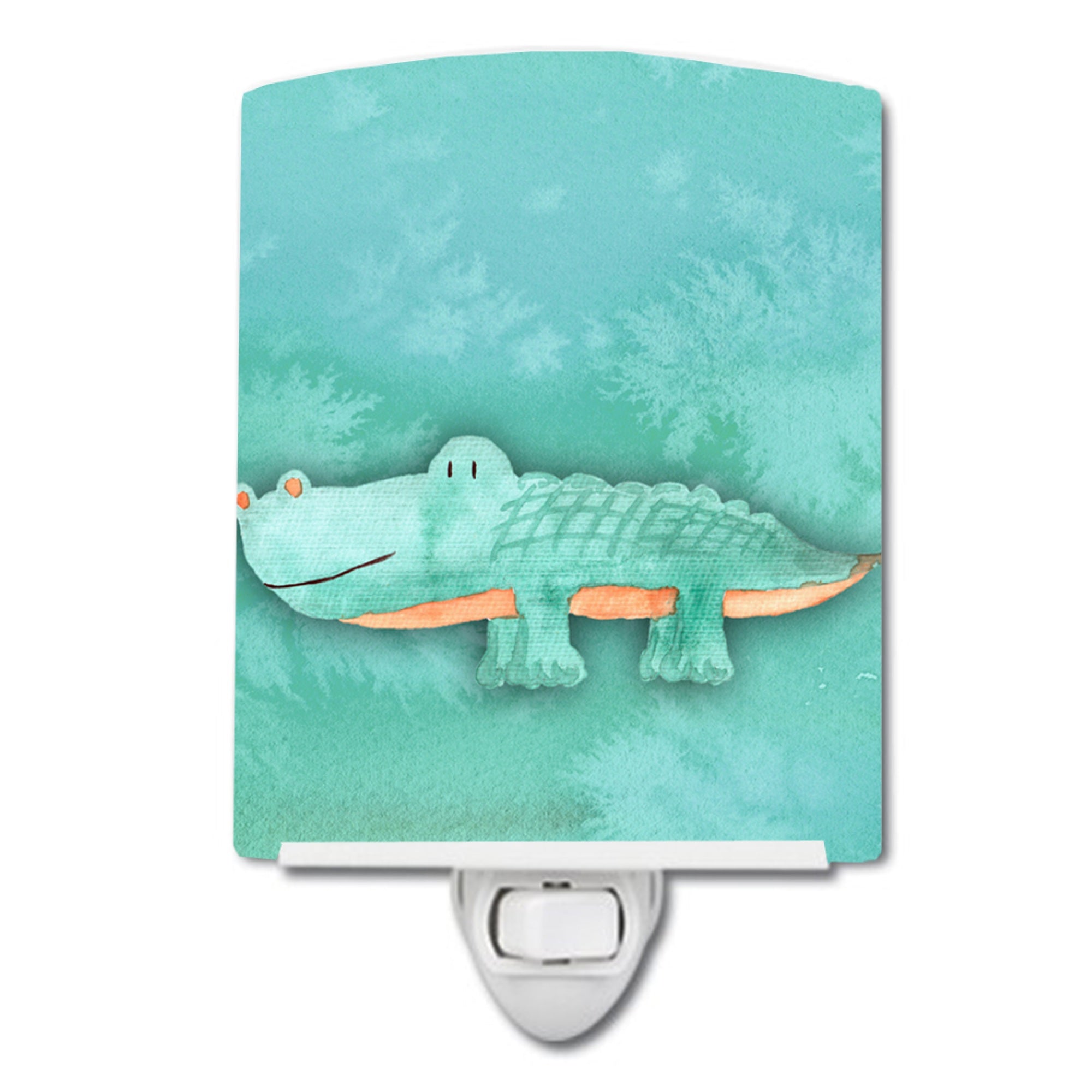  inchCarolines Treasures Alligator Ceramic Night Light, Watercolor, Multicolor, 6 inch inch x 4 inch inch inch