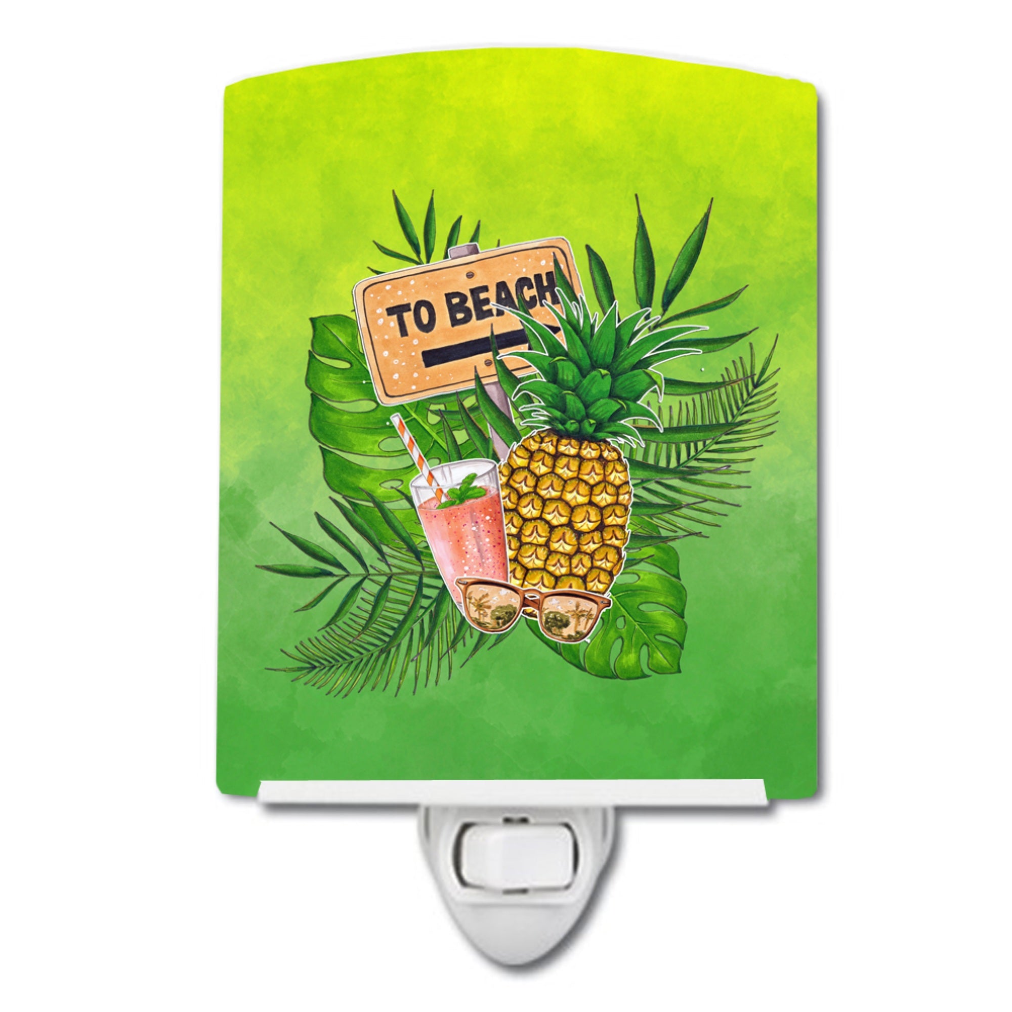  inchCarolines Treasures To the Beach Summer Ceramic Night Light, 6x4, Multicolor inch