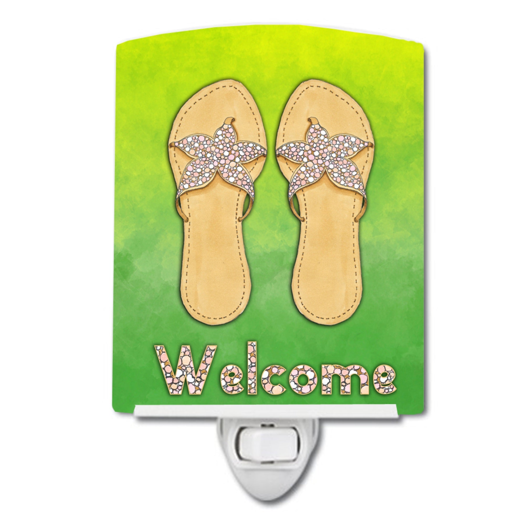  inchCarolines Treasures Flip Flops Welcome Ceramic Night Light, 6x4, Multicolor inch