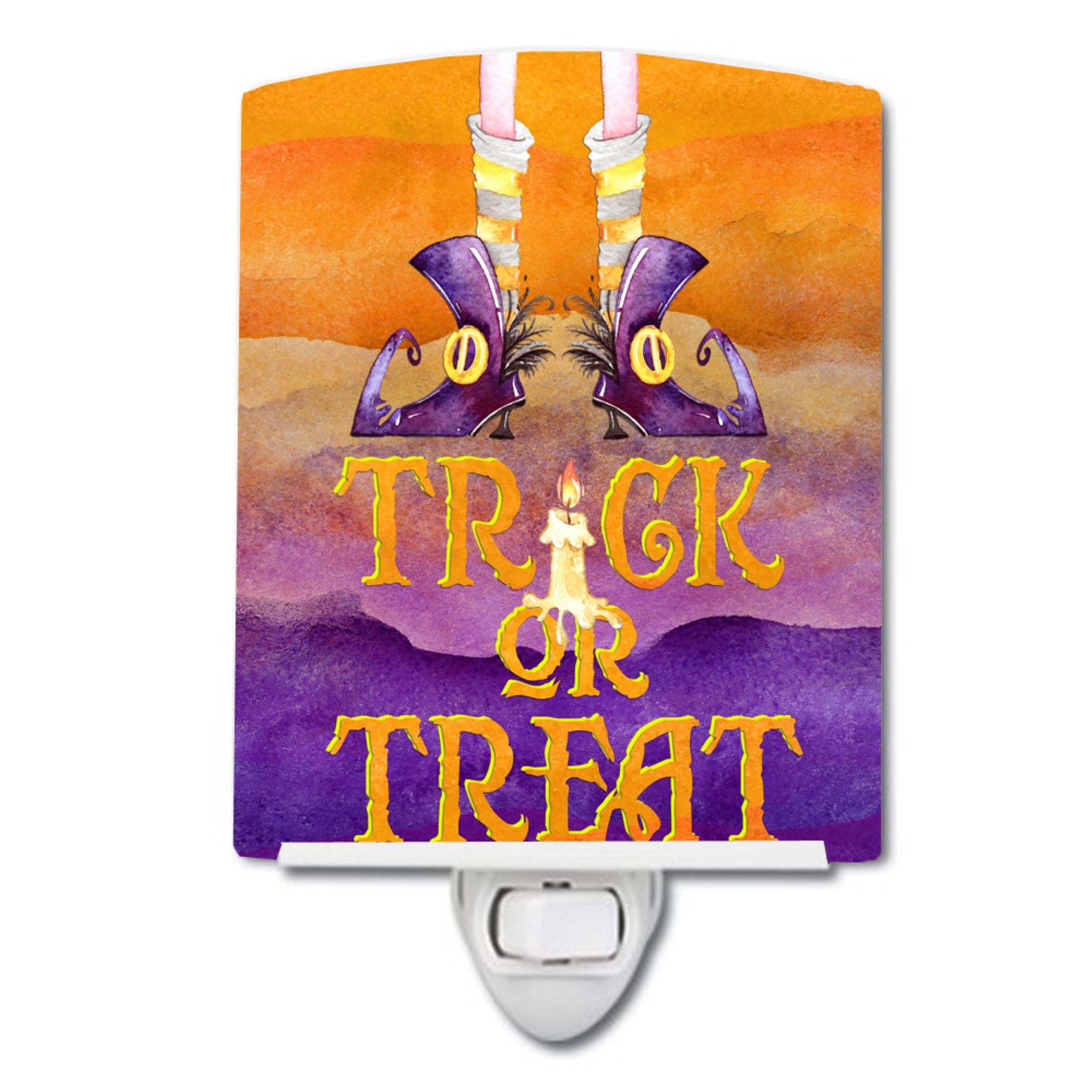  inchCarolines Treasures Halloween Trick Witches Feet Ceramic Night Light, 6x4, Multicolor inch