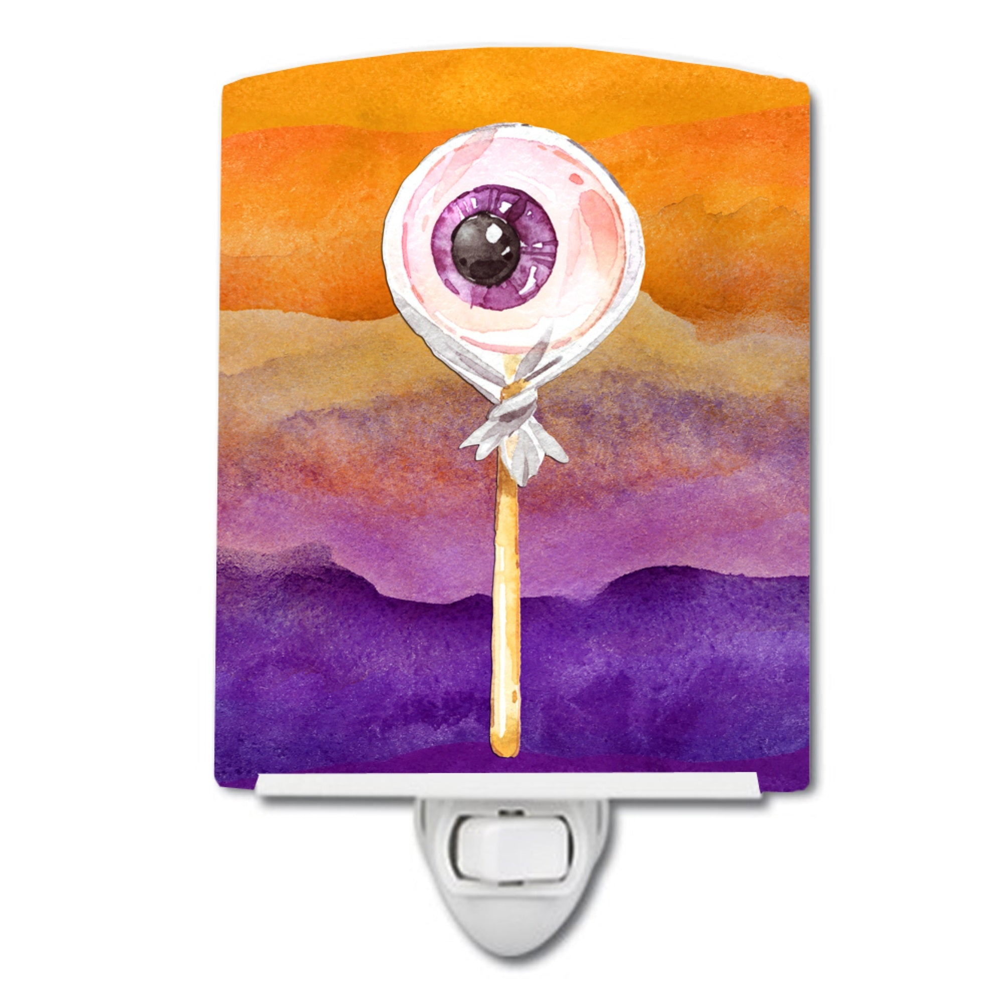  inchCarolines Treasures Halloween Eye Ball Lollipop Ceramic Night Light, 6x4, Multicolor inch