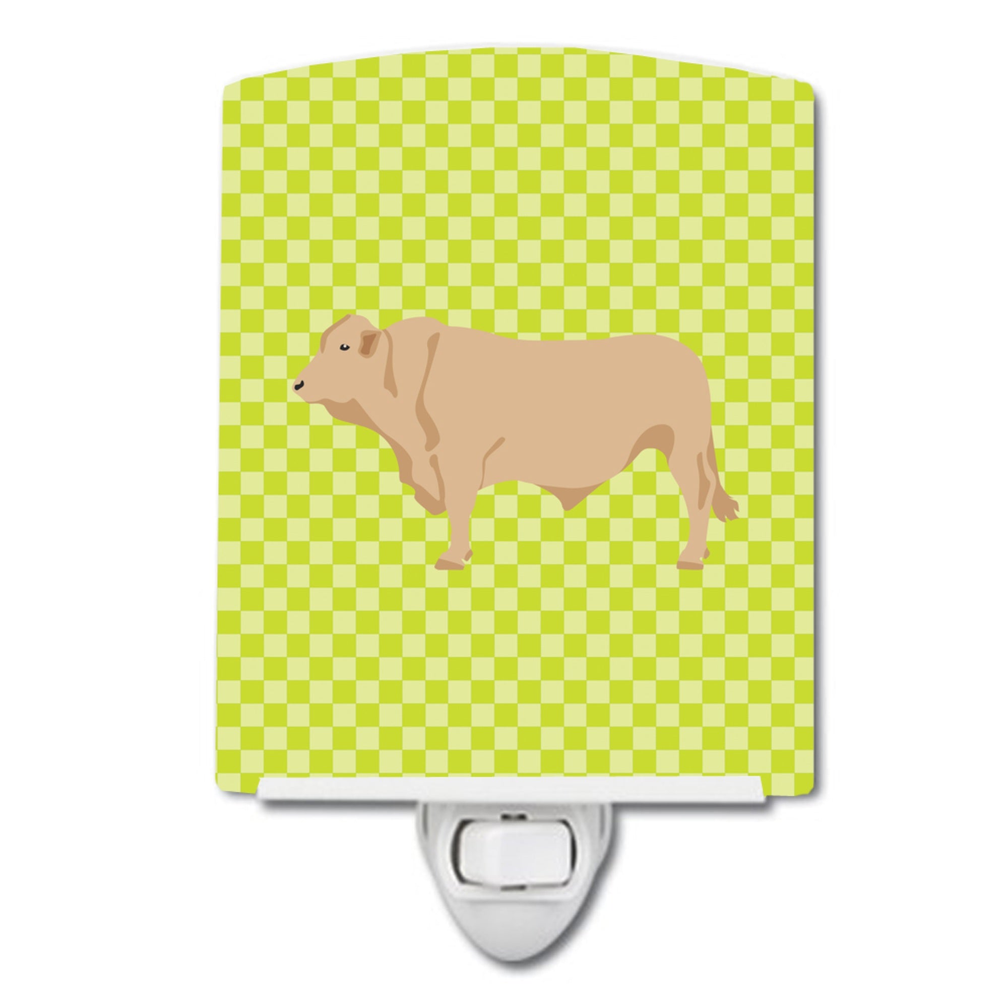  inchCarolines Treasures Charolais Cow Green Ceramic Night Light, 6x4, Multicolor inch