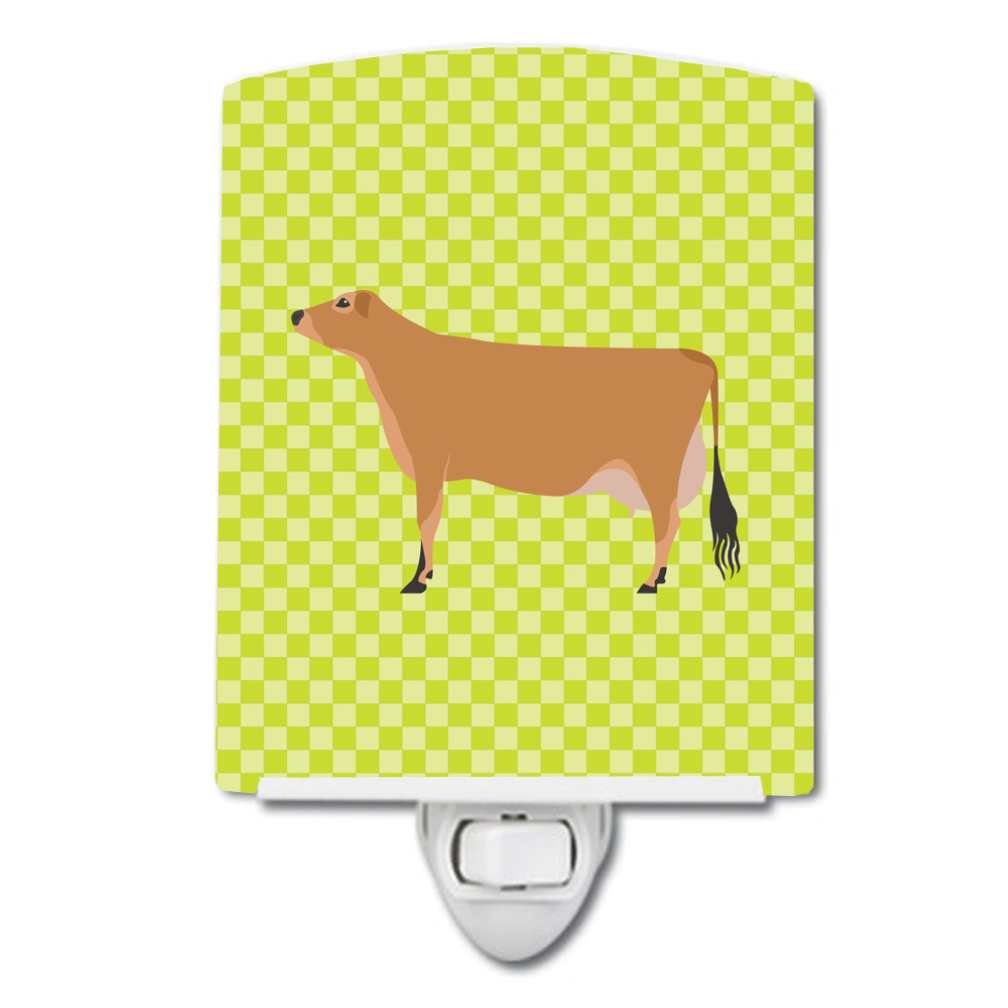  inchCarolines Treasures Jersey Cow Green Ceramic Night Light, 6x4, Multicolor inch