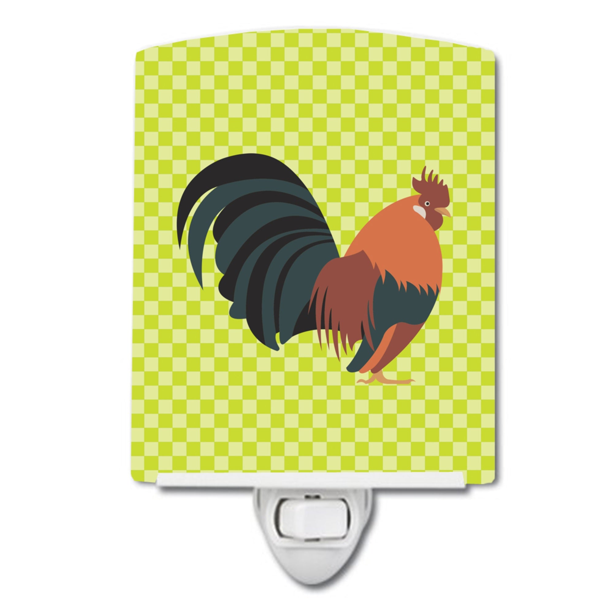  inchCarolines Treasures Dutch Bantam Chicken Green Ceramic Night Light, 6x4, Multicolor inch