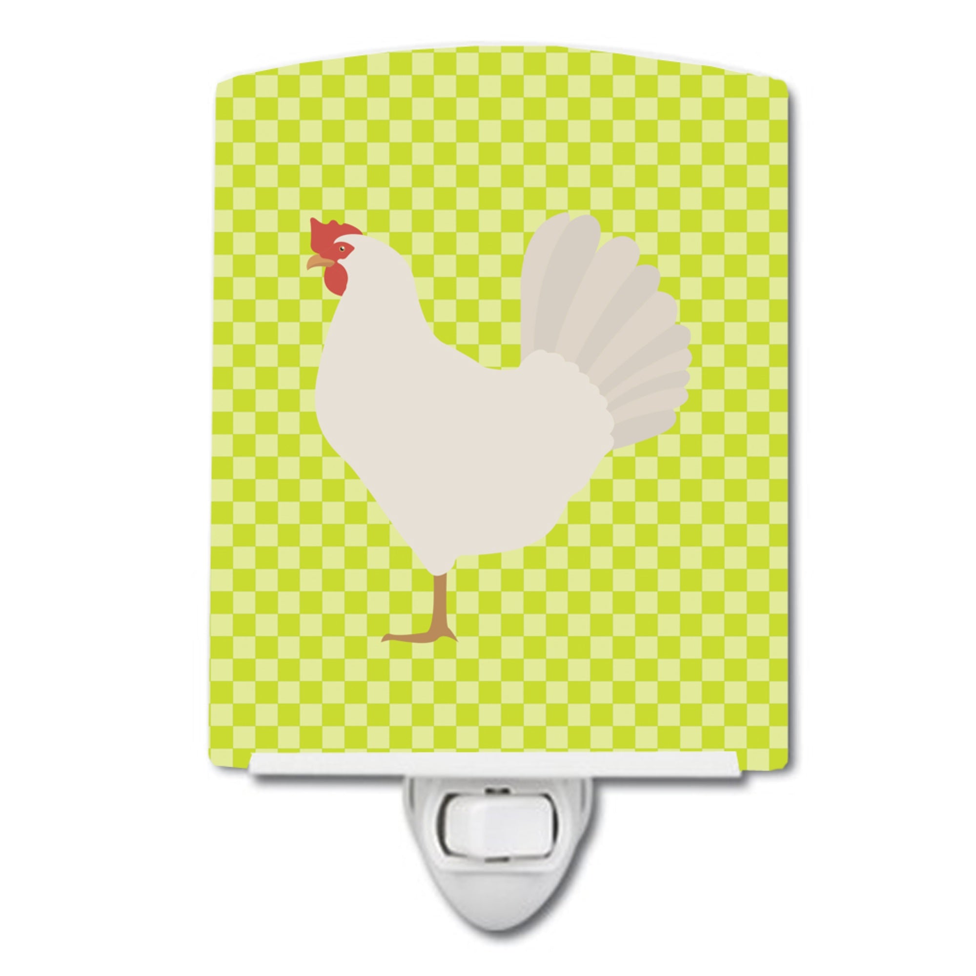  inchCarolines Treasures Leghorn Chicken Green Ceramic Night Light, 6x4, Multicolor inch
